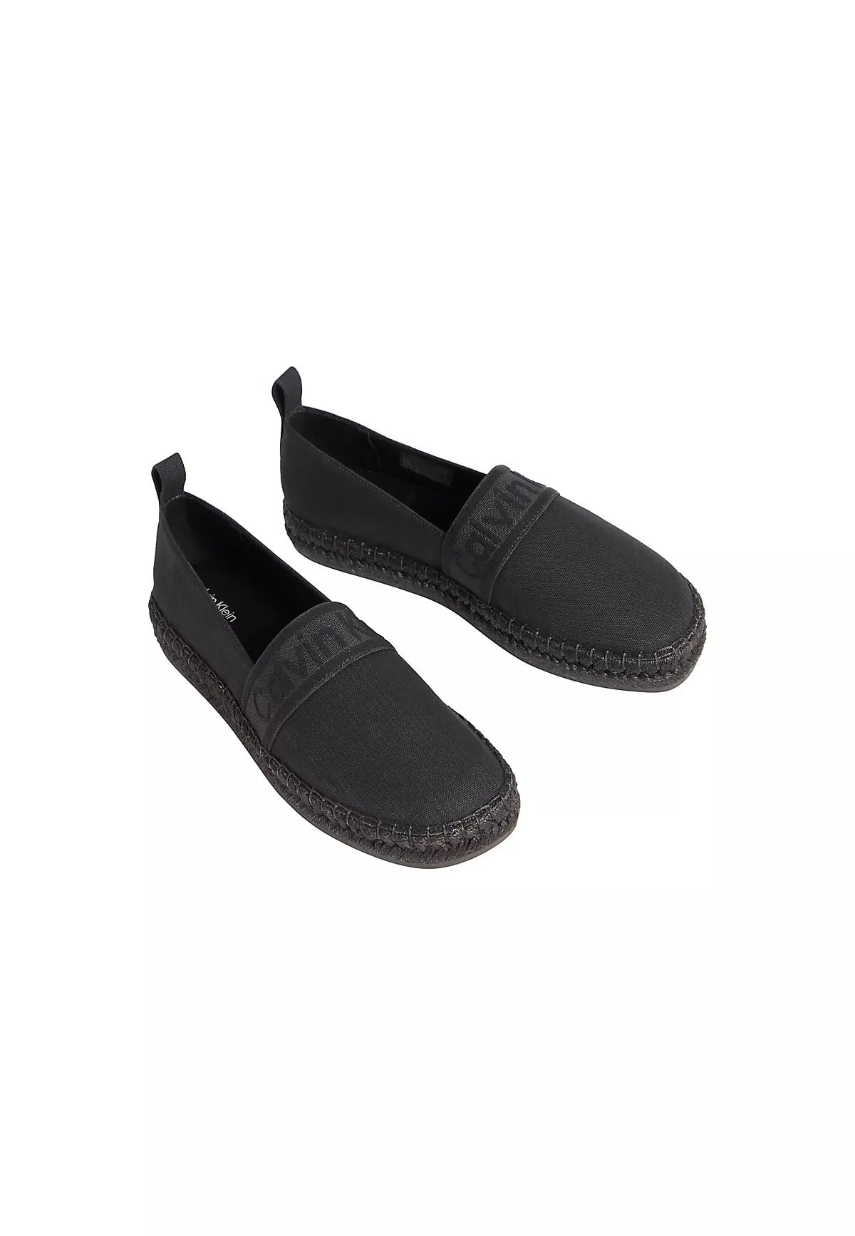 Calvin Klein Calvin Klein Kadın Hasır Topuk Dokuma Kumaş Yuvarlak Burun Siyah Ayakkabı HW0HW02934-0GJ