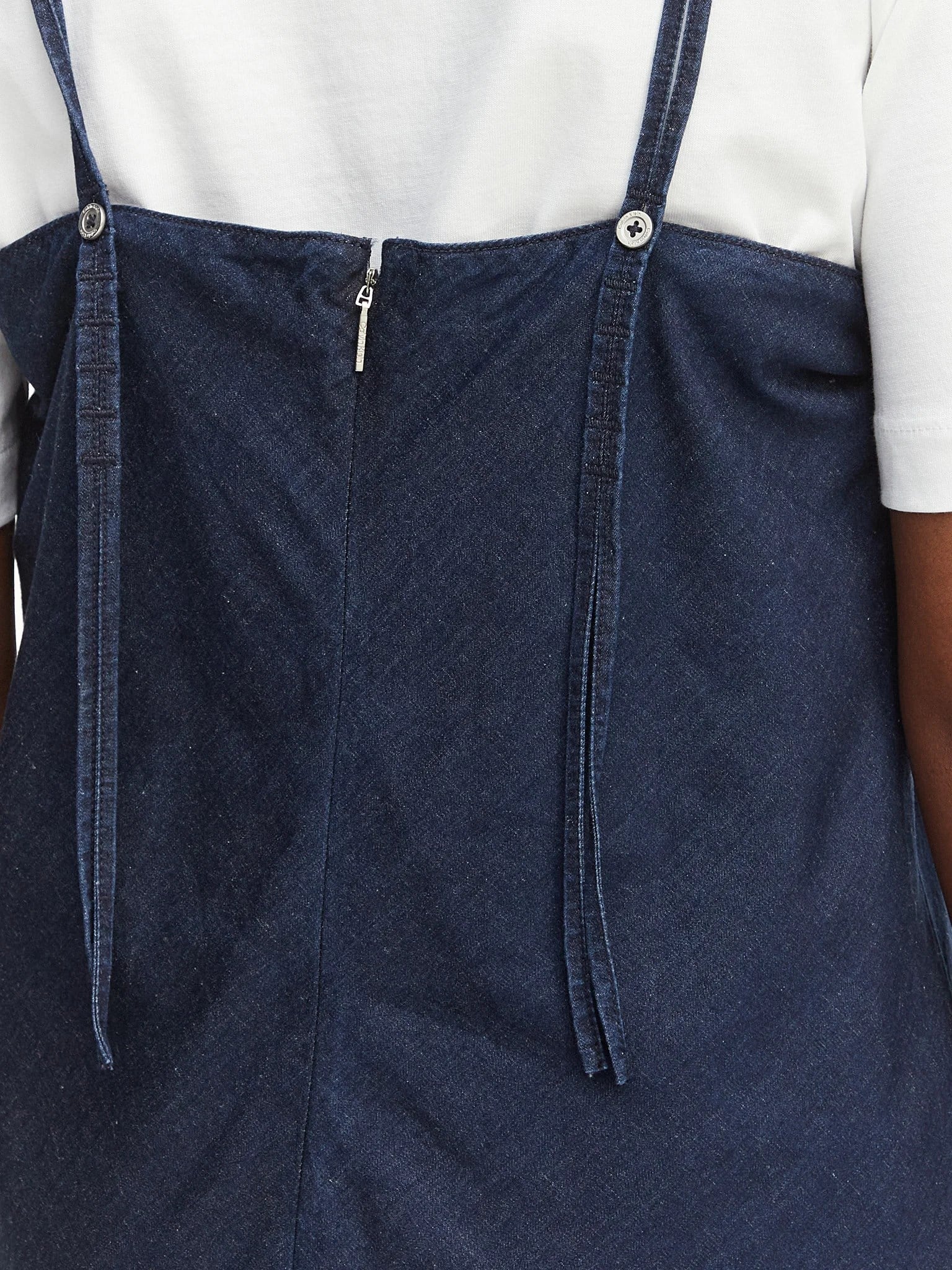 Calvin Klein Calvin Klein Kadın İnce Askı Denim Düz Kumaş Uzun Boy Regular Fit Lacivert Elbise LV047F747G-0JP