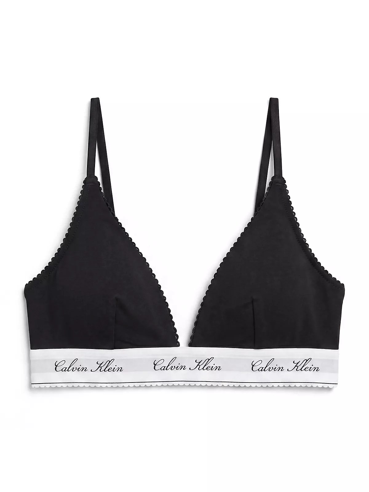 Calvin Klein Calvin Klein Kadın İnce İp Askılı V Yaka Siyah Bralet LV00QF9068-UB1