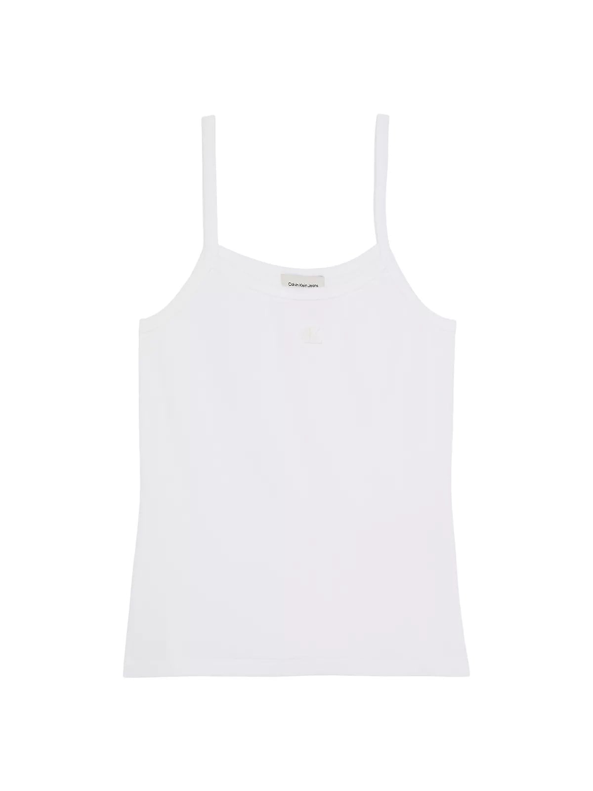 Calvin Klein Calvin Klein Kadın İp Askılı Kare Yaka CK Logo İşlemeli Beyaz Atlet LV047G208G-YAF