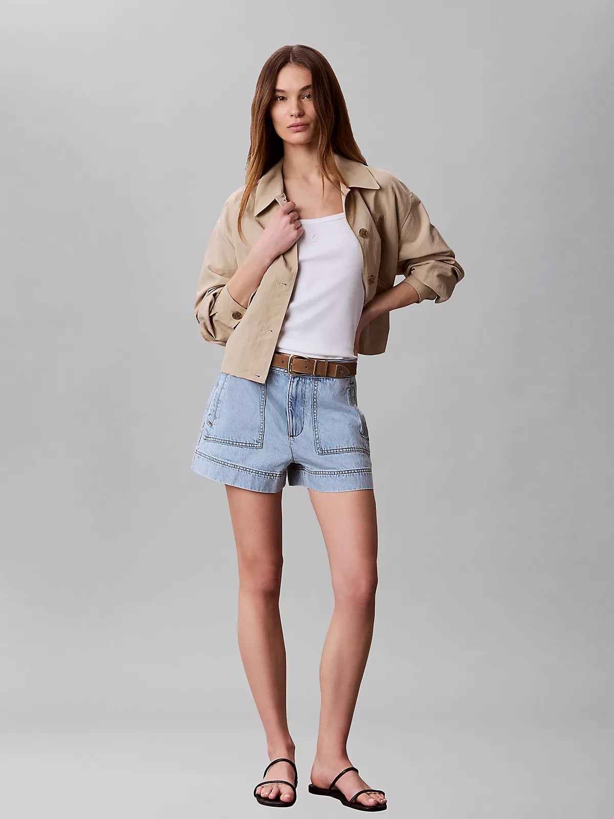 Calvin Klein Calvin Klein Kadın İp Askılı Kare Yaka CK Logo İşlemeli Beyaz Atlet LV047G208G-YAF