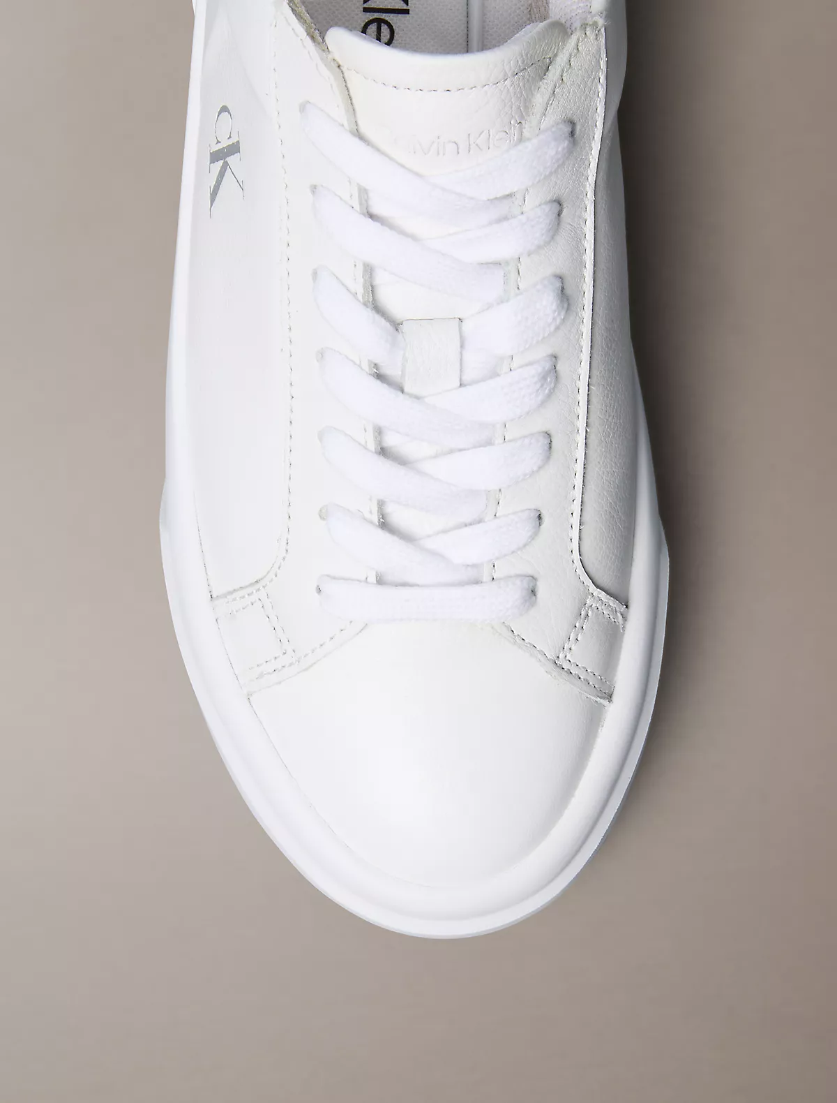 Calvin Klein Calvin Klein Kadın Kalın Topuk Deri Bağcıklı Rahat Taban Beyaz Sneaker YW0YW01929-0LC