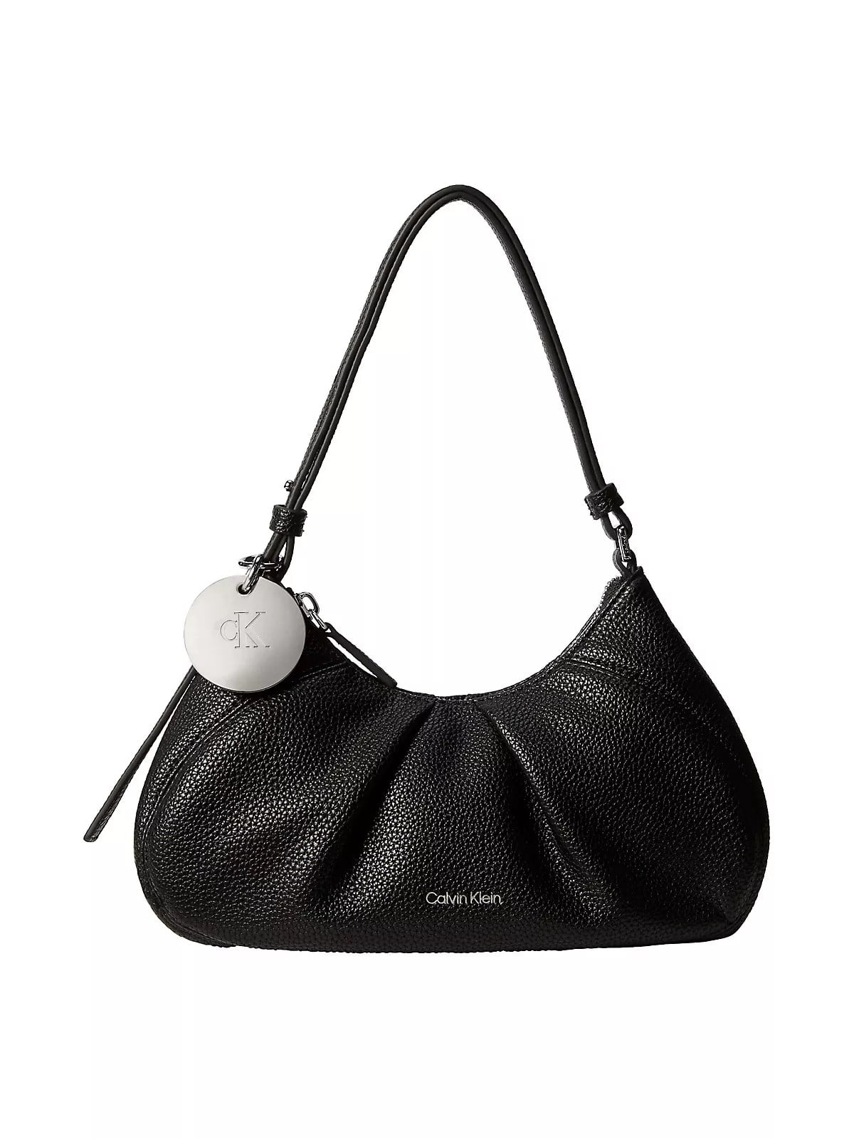Calvin Klein Calvin Klein Kadın Kalın Kısa Kulp Deri Fermuar Kapama Siyah Omuz Çantası LV04F3554G-UB1