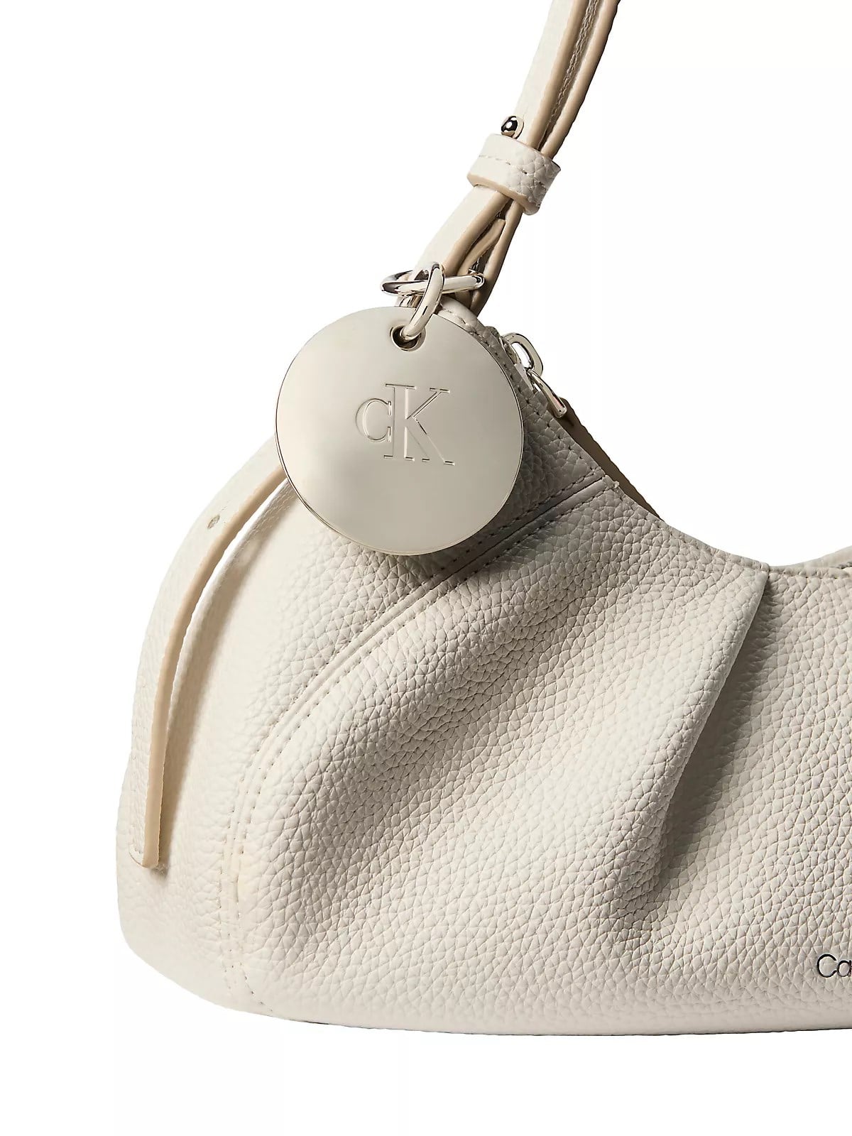 Calvin Klein Calvin Klein Kadın Kalın Kısa Kulp Deri Fermuar Kapama Beyaz Omuz Çantası LV04F3554G-4LX