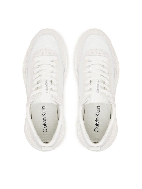 Calvin Klein Calvin Klein Kadın Kalın Topuk Bağlamalı Süet Kumaş Rahat Taban Beyaz Sneaker YW0YW01995-0IZ