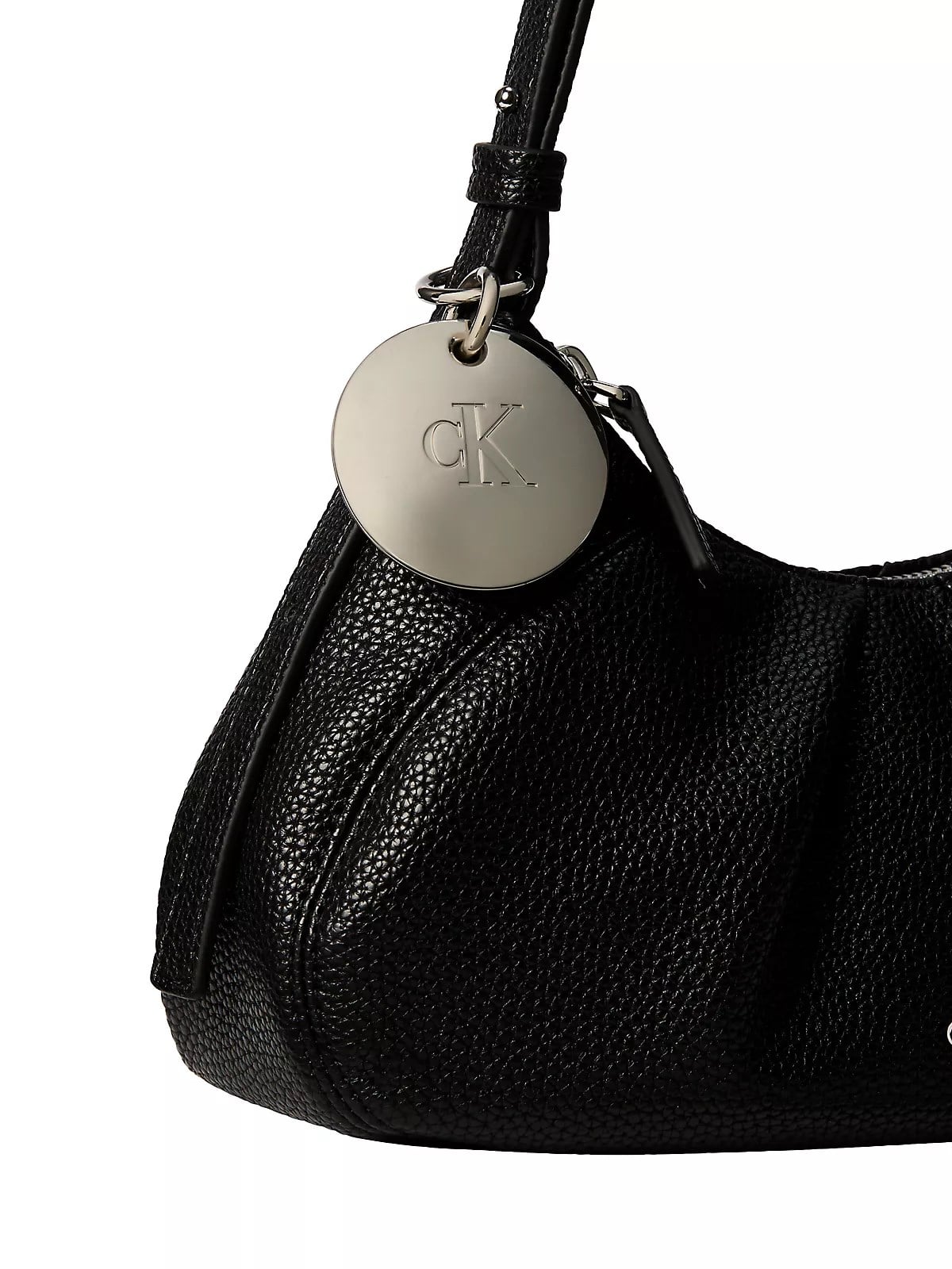 Calvin Klein Calvin Klein Kadın Kalın Kısa Kulp Deri Fermuar Kapama Siyah Omuz Çantası LV04F3554G-UB1