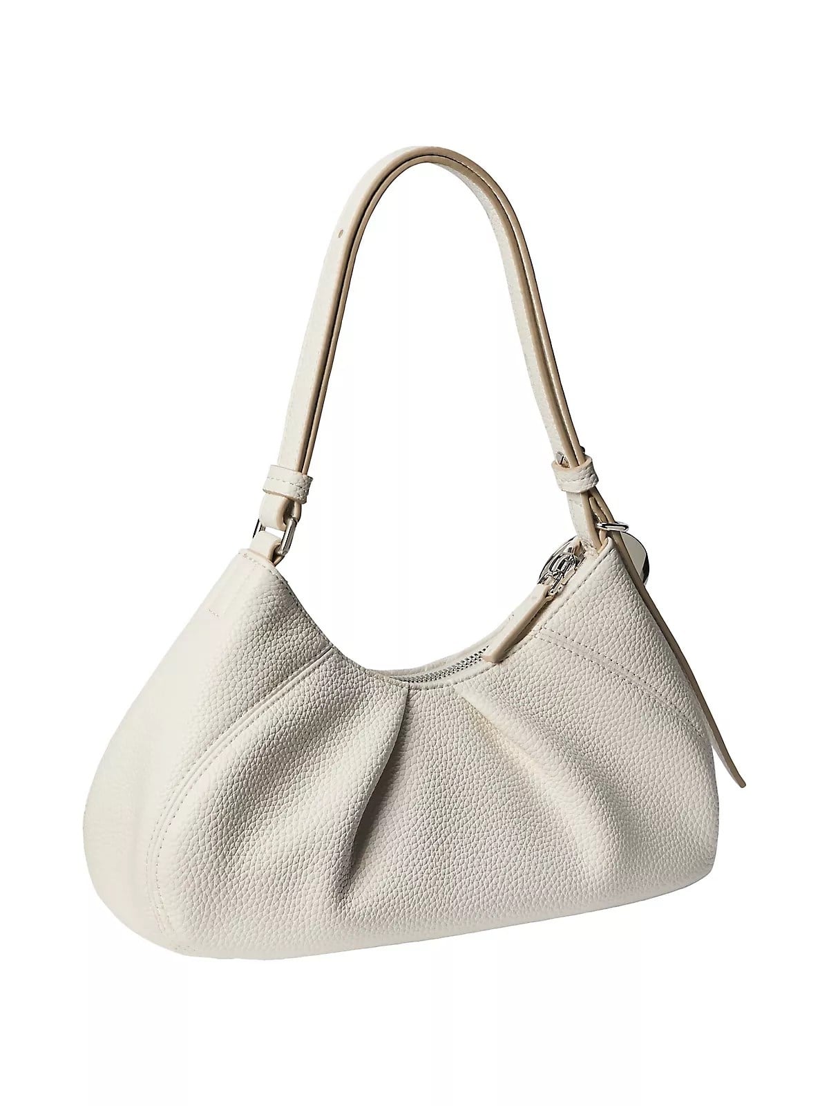 Calvin Klein Calvin Klein Kadın Kalın Kısa Kulp Deri Fermuar Kapama Beyaz Omuz Çantası LV04F3554G-4LX