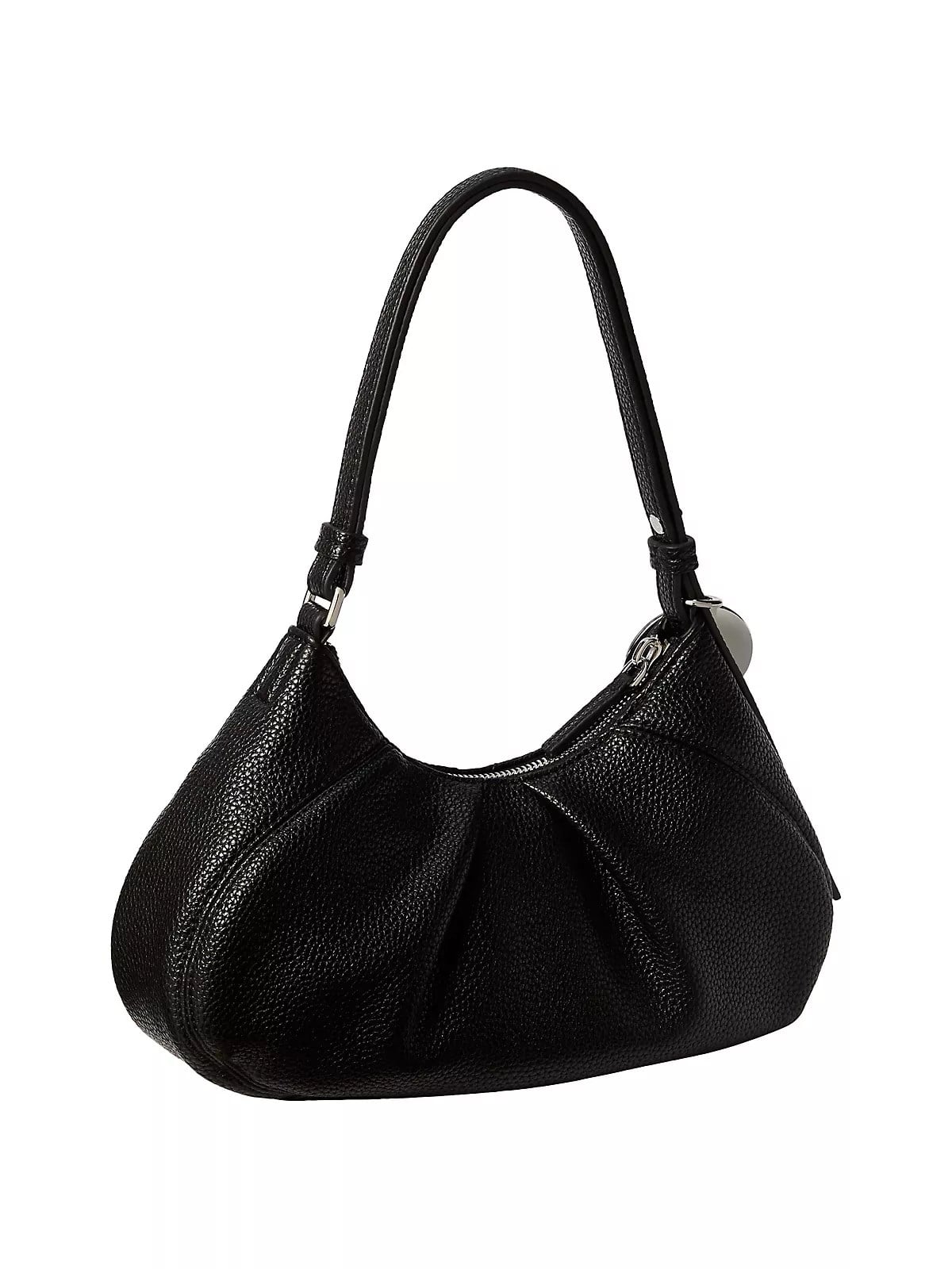 Calvin Klein Calvin Klein Kadın Kalın Kısa Kulp Deri Fermuar Kapama Siyah Omuz Çantası LV04F3554G-UB1