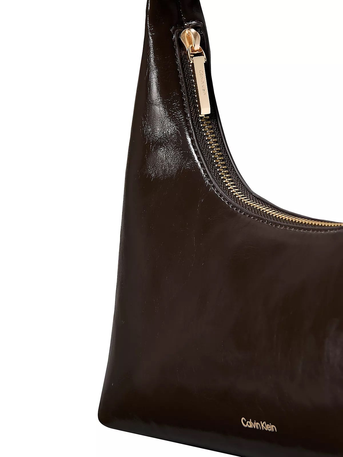 Calvin Klein Calvin Klein Kadın Kalın Kısa Kulp Deri Fermuar Kapama Kahverengi Omuz Çantası LV04F3737G-BAL