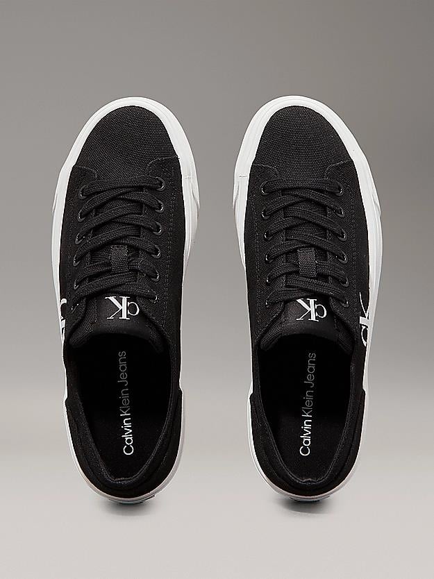 Calvin Klein Calvin Klein Kadın Kalın ve Düz Tabanlı Yuvarlak Burunlu Deri Siyah Sneaker YW0YW01763-0GM