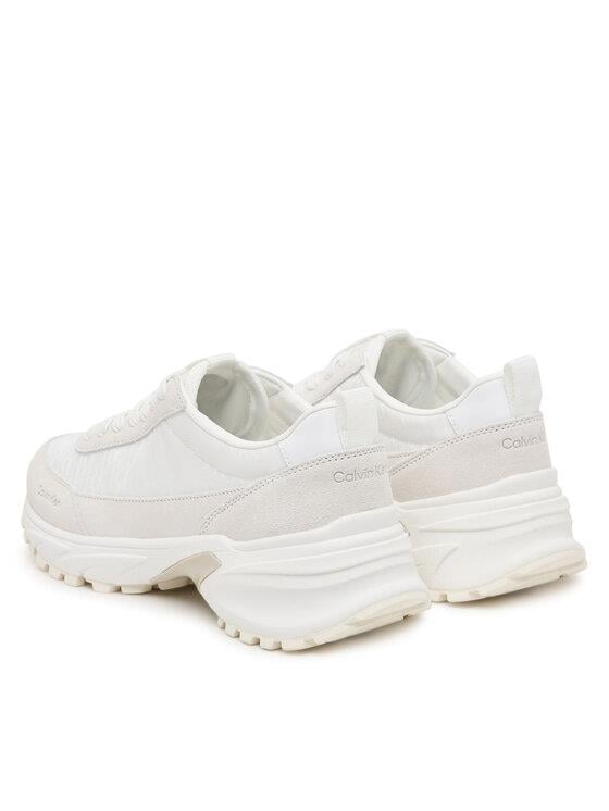 Calvin Klein Calvin Klein Kadın Kalın Topuk Bağlamalı Süet Kumaş Rahat Taban Beyaz Sneaker YW0YW01995-0IZ
