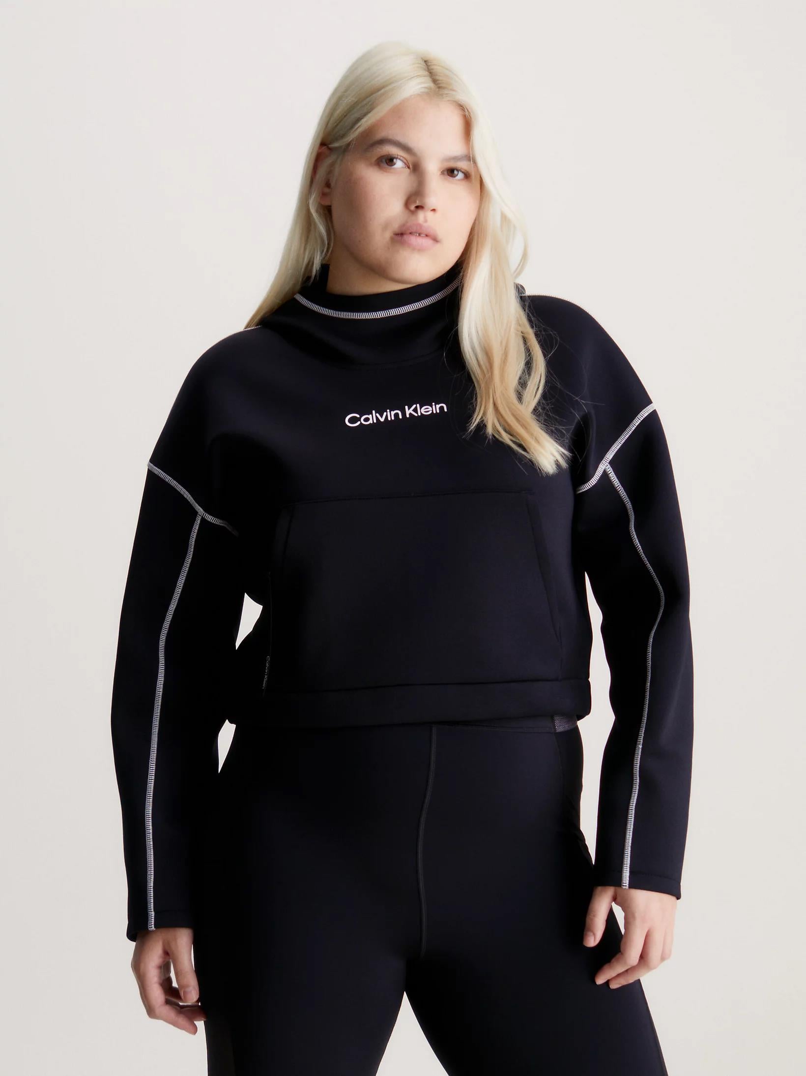 Calvin Klein Calvin Kleın Kadın Kapüşonlu Fermuar Kapamalı Uzun Kollu Siyah Sweatshirt 00GWF3W325-BAE