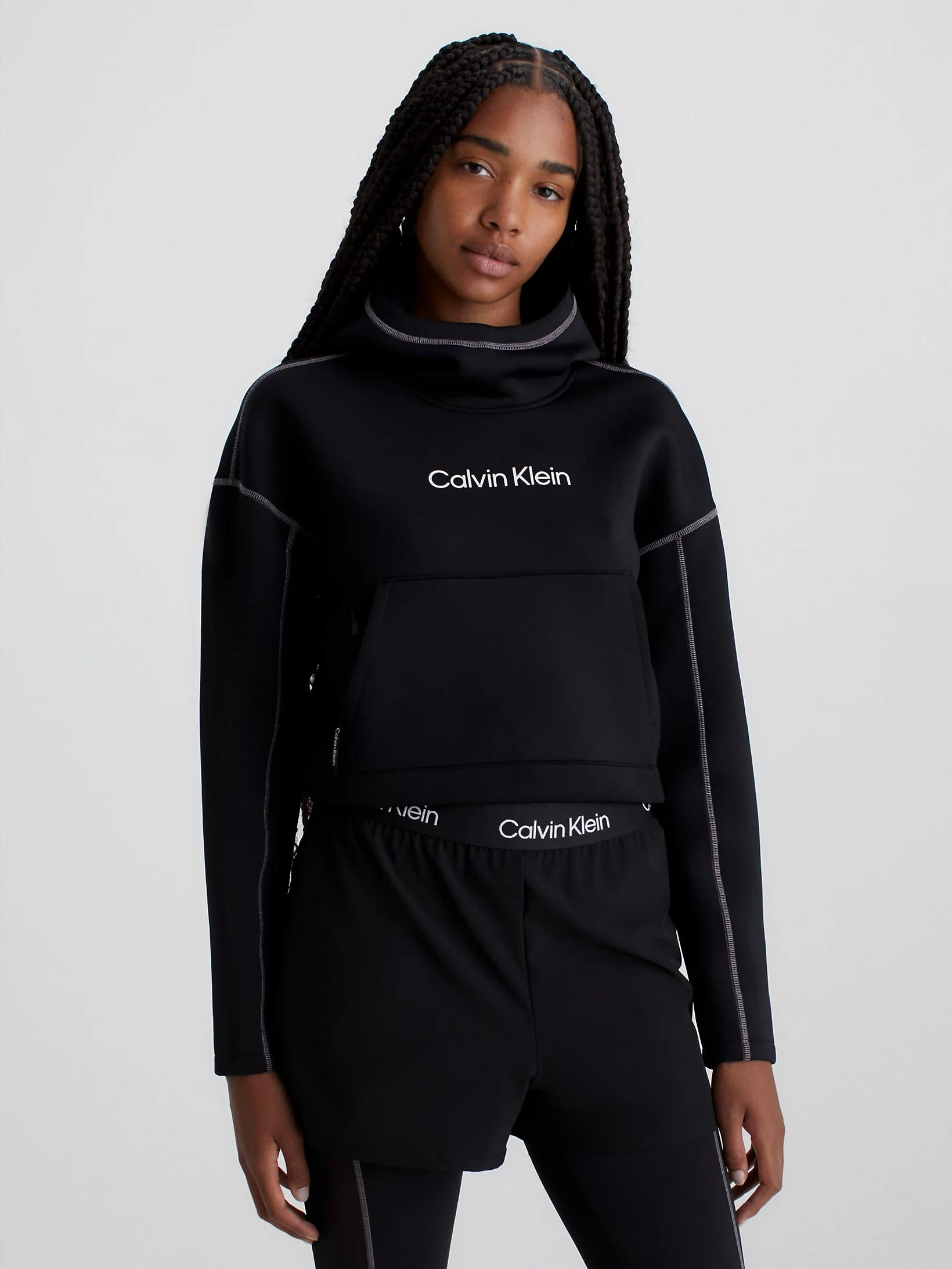 Calvin Klein Calvin Kleın Kadın Kapüşonlu Fermuar Kapamalı Uzun Kollu Siyah Sweatshirt 00GWF3W325-BAE