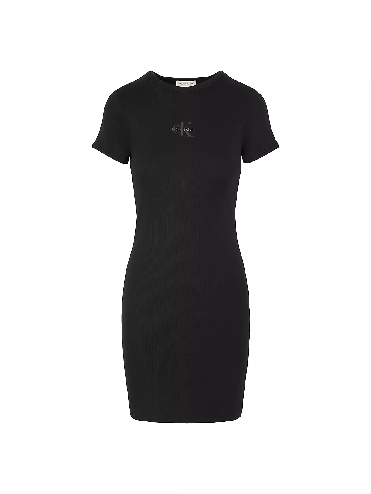 Calvin Klein Calvin Klein Kadın Kısa Kol Düz Bisiklet Yaka Midi Boy Siyah Elbise LV047F241G-UB1