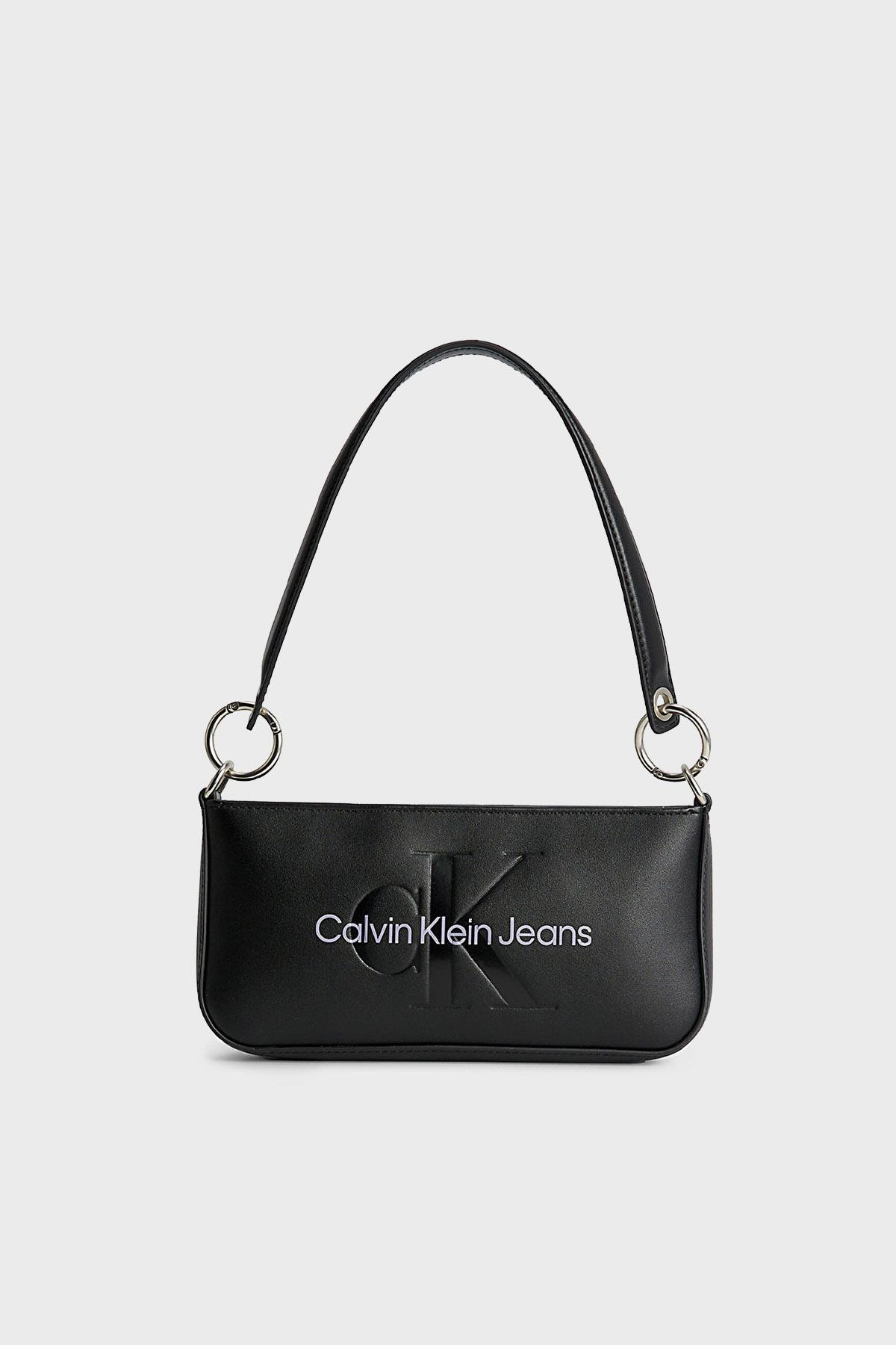 Calvin Klein Calvin Kleın Kadın Logo Ayarlanabilir Askılı Siyah-Mor Omuz Çantası K60K610679-0GJ