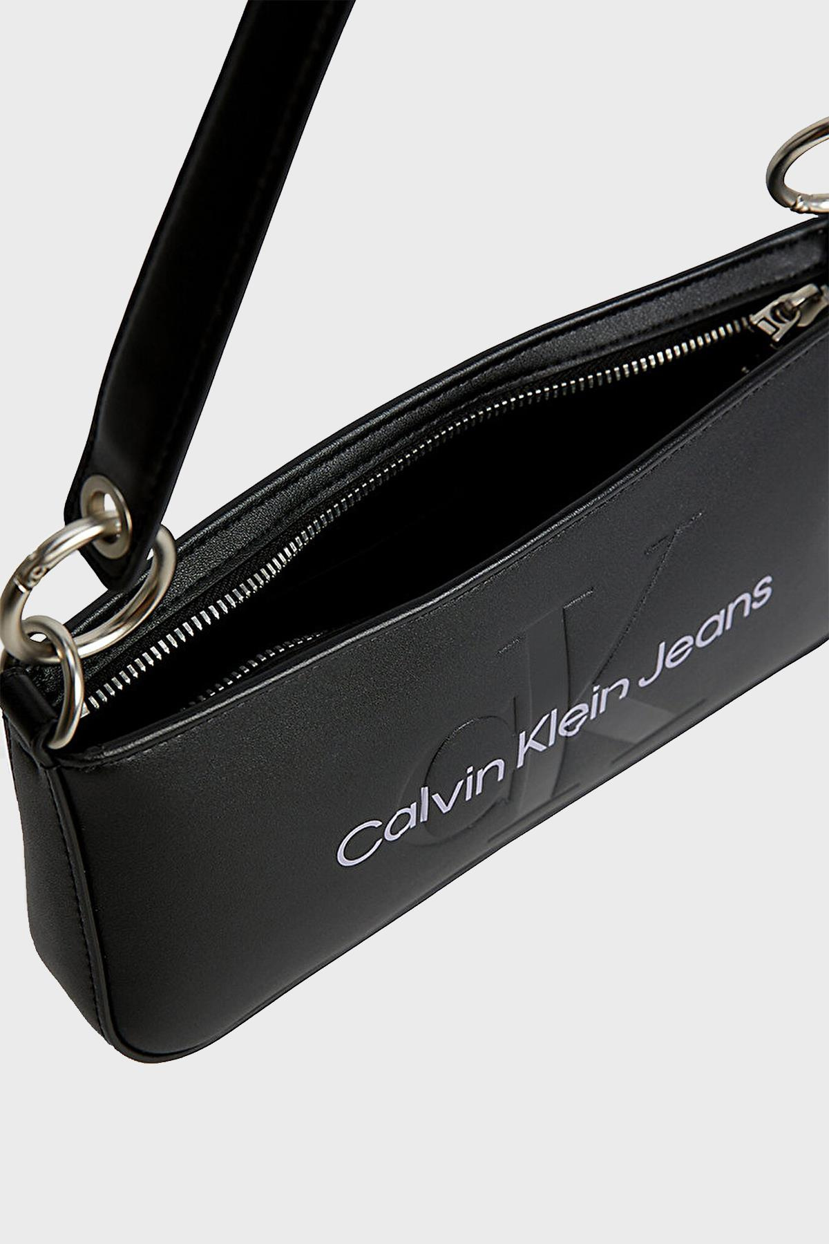 Calvin Klein Calvin Kleın Kadın Logo Ayarlanabilir Askılı Siyah-Mor Omuz Çantası K60K610679-0GJ