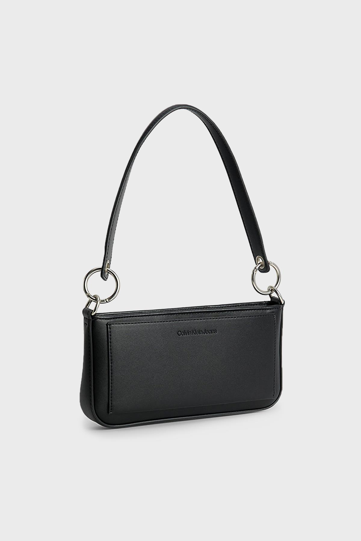 Calvin Klein Calvin Kleın Kadın Logo Ayarlanabilir Askılı Siyah-Mor Omuz Çantası K60K610679-0GJ