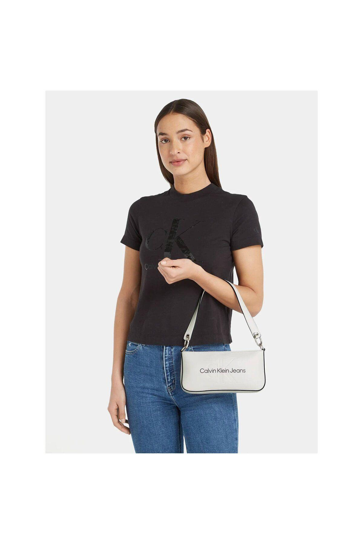 Calvin Klein Calvin Kleın Kadın Logo Ayarlanabilir Askılı Beyaz Omuz Çantası K60K610679-YBI