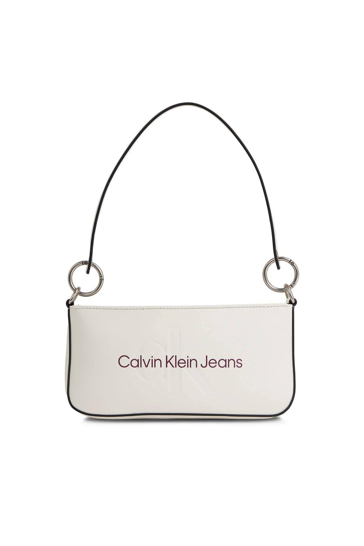 Calvin Klein Calvin Kleın Kadın Logo Ayarlanabilir Askılı Beyaz Omuz Çantası K60K610679-YBI