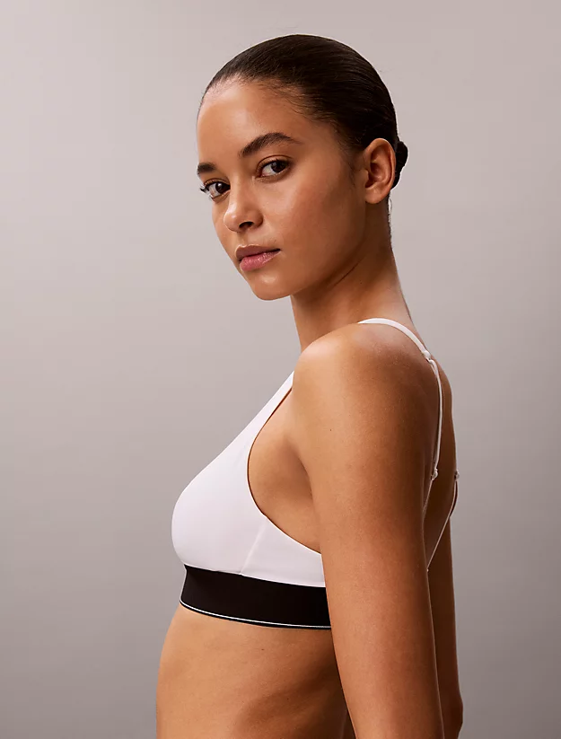 Calvin Klein Calvin Klein Kadın Logo Baskılı Elastik Bantlı Ayarlanabilir Askılı Beyaz Sütyen LV00QF8703-100