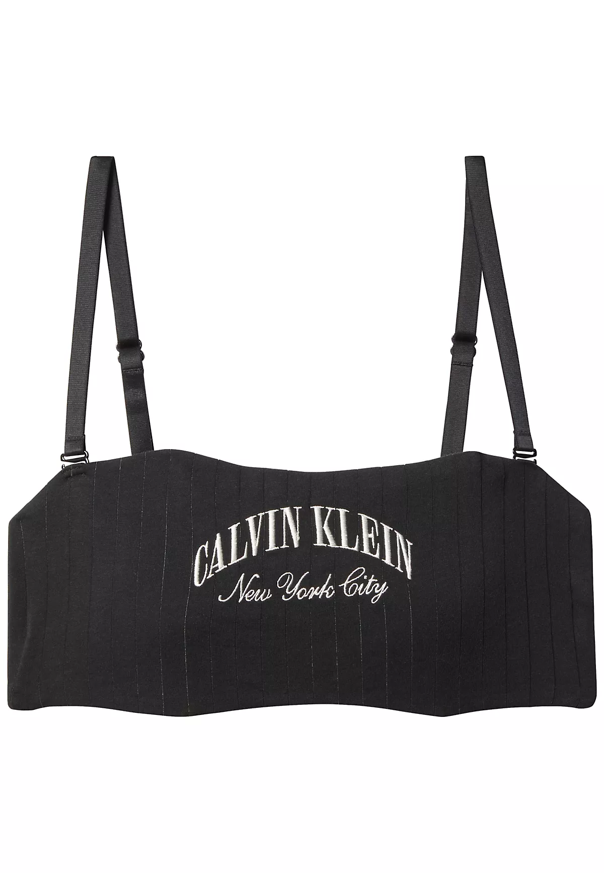 Calvin Klein Calvin Klein Kadın Logo Detaylı Straplez Yakalı Crop Siyah Sütyen LV00QF8710-UB1