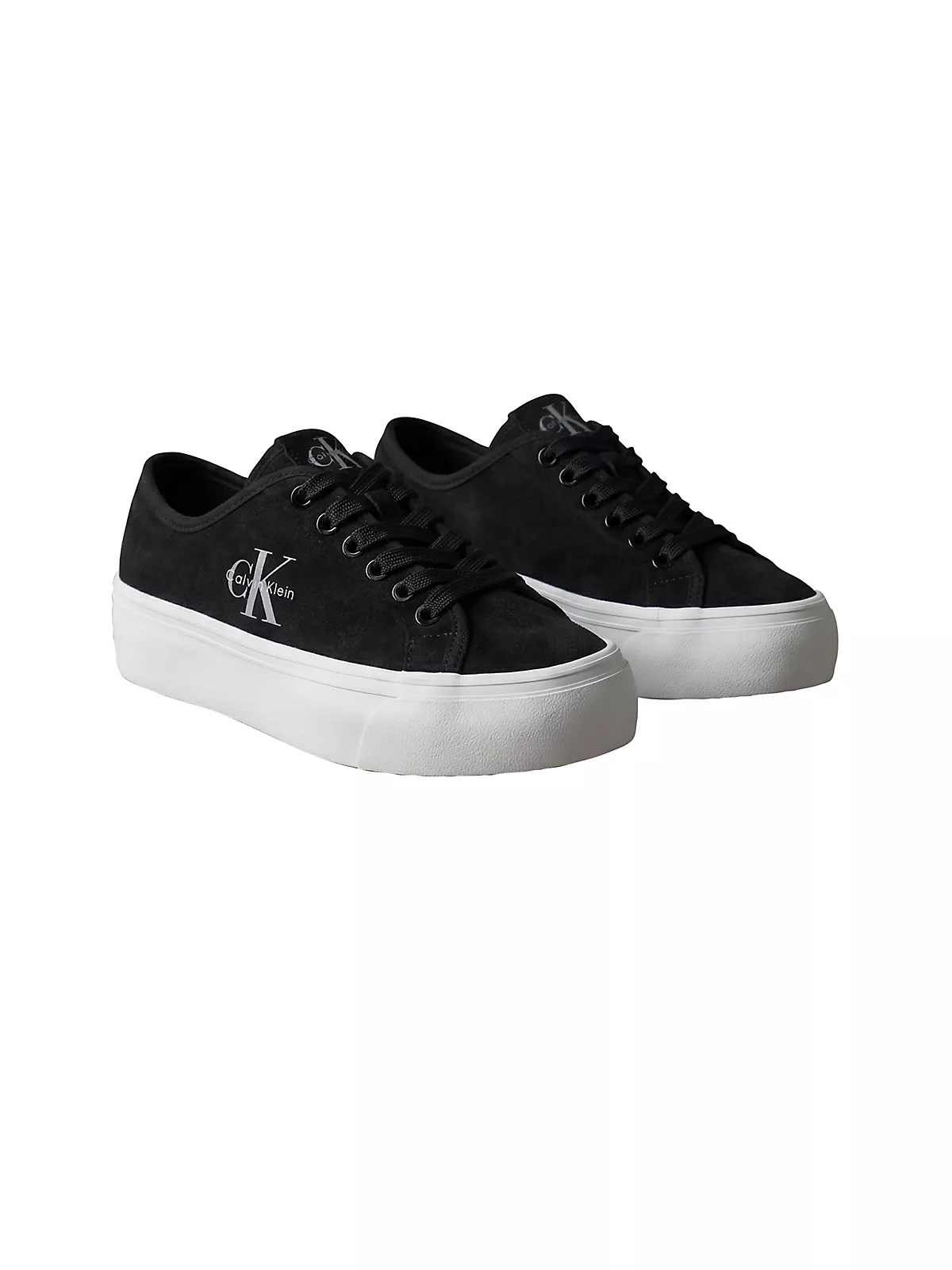 Calvin Klein Calvin Klein Kadın Logo Detaylı Rahat ve Yüksek Tabanlı Siyah Sneaker HW0HW03088-BEH