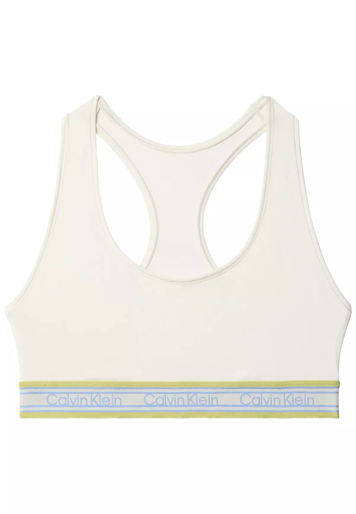 Calvin Klein Calvin Klein Kadın Logo Desenli Elastik Bel Bantlı Askılı Beyaz Büstiyer LV00QF8692-YAS