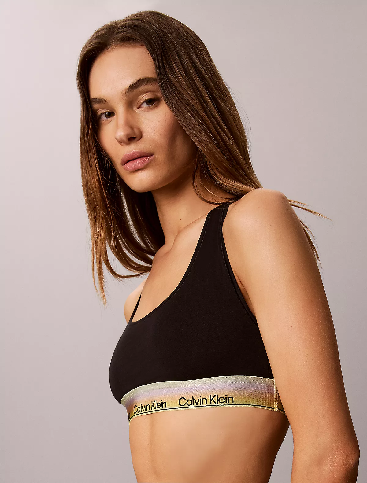 Calvin Klein Calvin Klein Kadın Logo Detaylı Elastik Bel Bantlı Pamuklu Siyah Bralet LV00QF8857-UB1