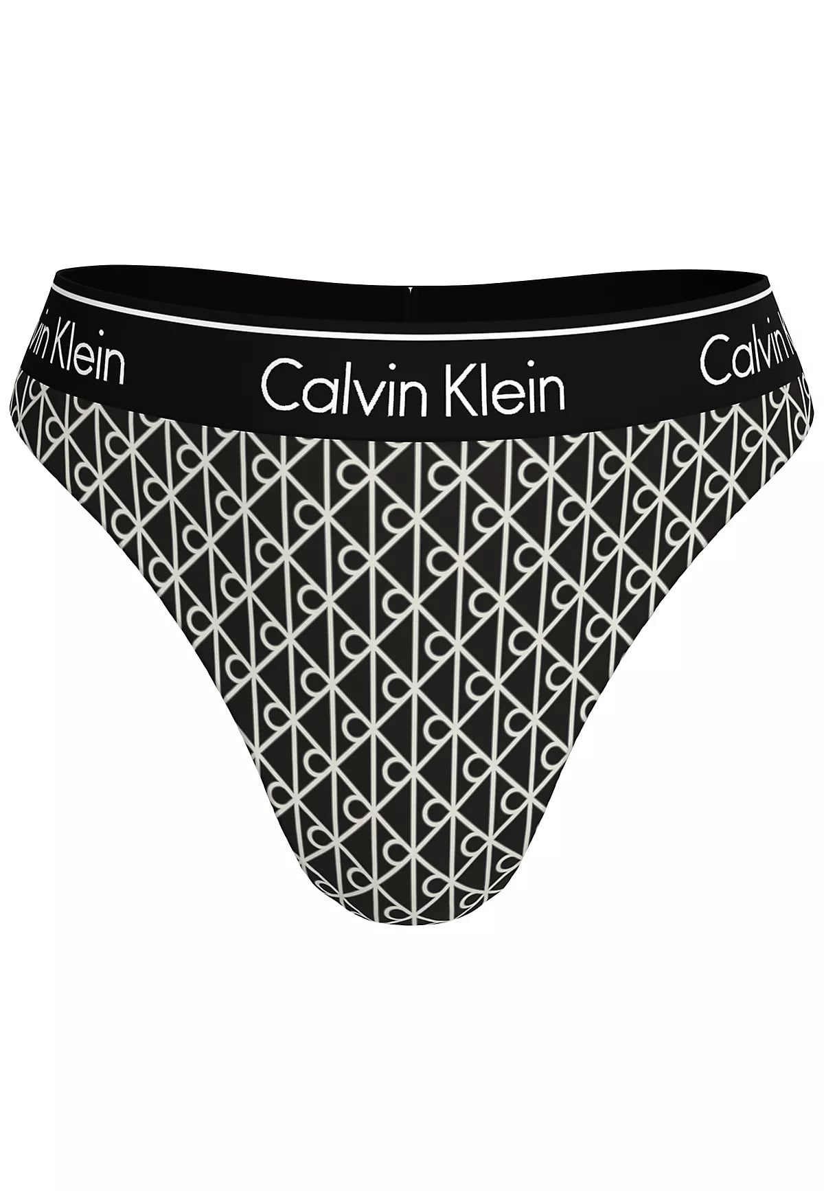 Calvin Klein Calvin Klein Kadın Logo İmzalı Elastik Bel Bantlı Brezilya Kesimi Siyah-Beyaz Bikini Altı LV00Q61131-32N