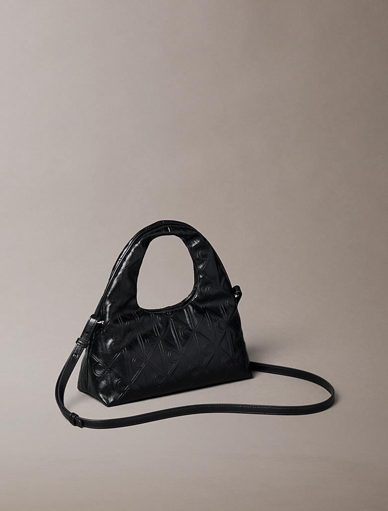 Calvin Klein Calvin Klein Kadın Logolu Fermuarlı Deri Günlük Kullanım Siyah Omuz Çantası LV04F3200G-001
