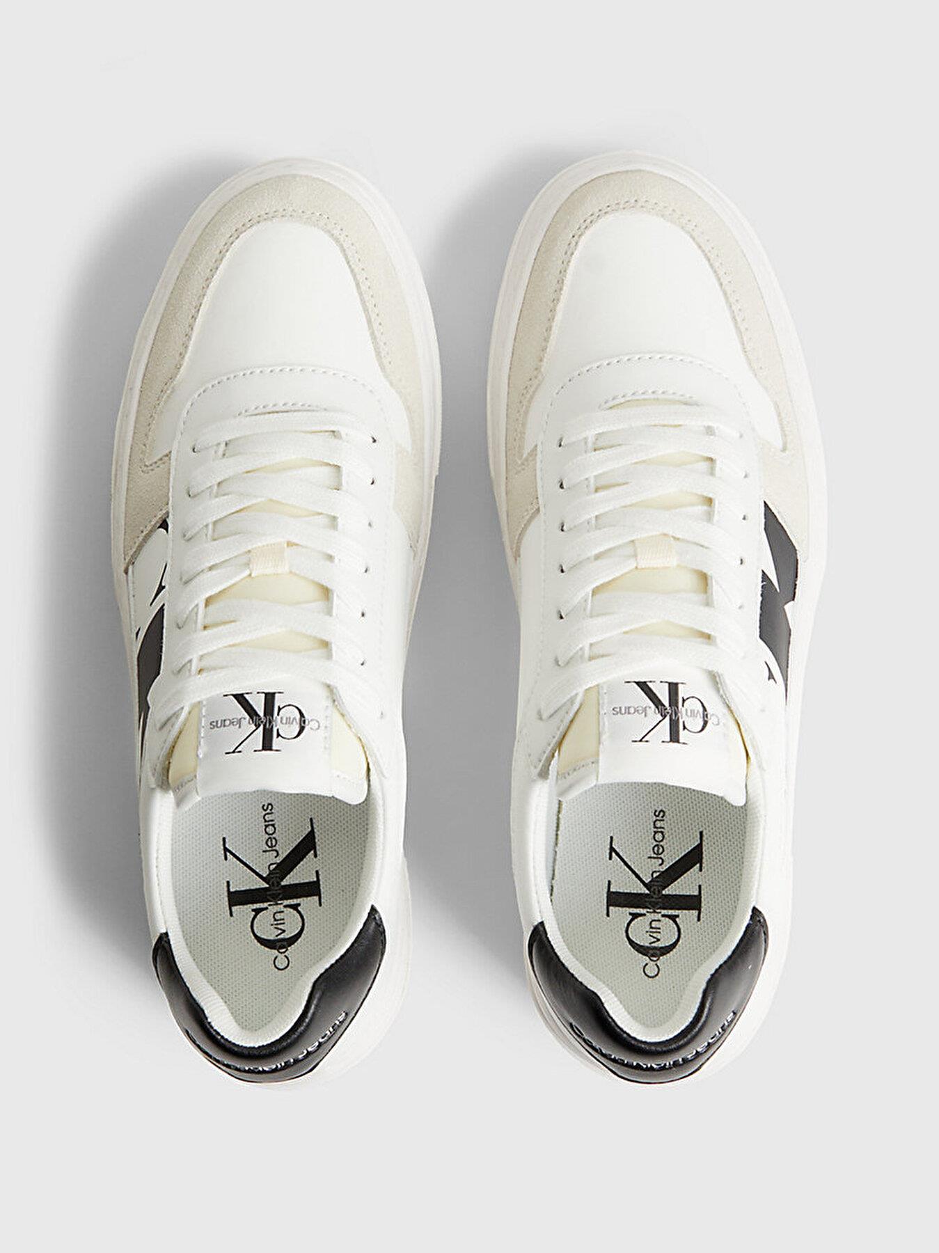 Calvin Klein Calvin Kleın Kadın Logolu Bağcıklı Günlük Kullanım Beyaz Sneaker YW0YW01227-YBR