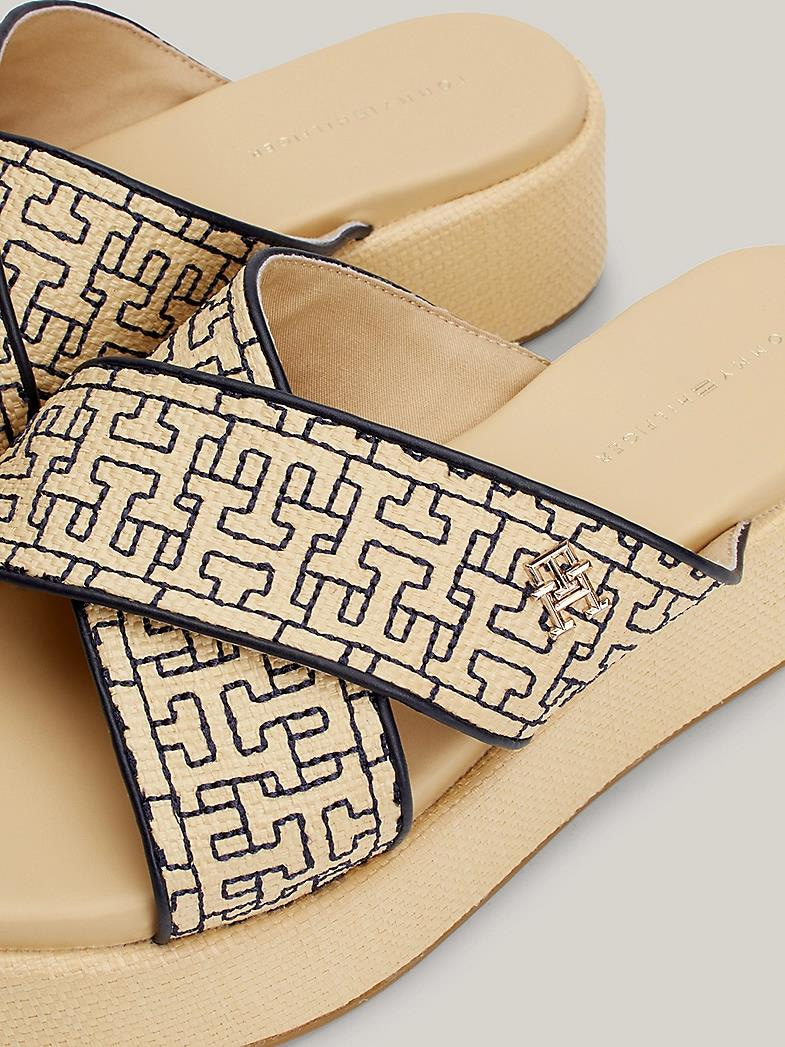 Calvin Klein Calvin Kleın Kadın Logolu Rahat Günlük Bej Sandalet FW0FW07895-0F4