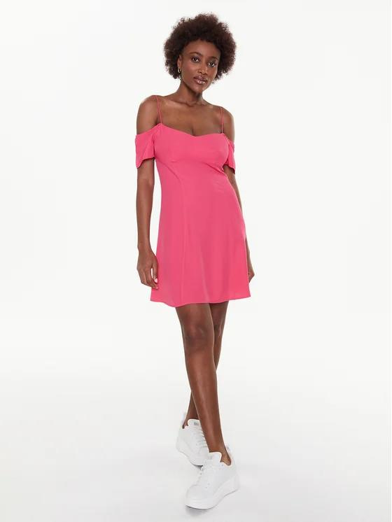 Calvin Klein Calvin Kleın Kadın Logolu Rahat Günlük Pembe Elbise J20J221073-XI1