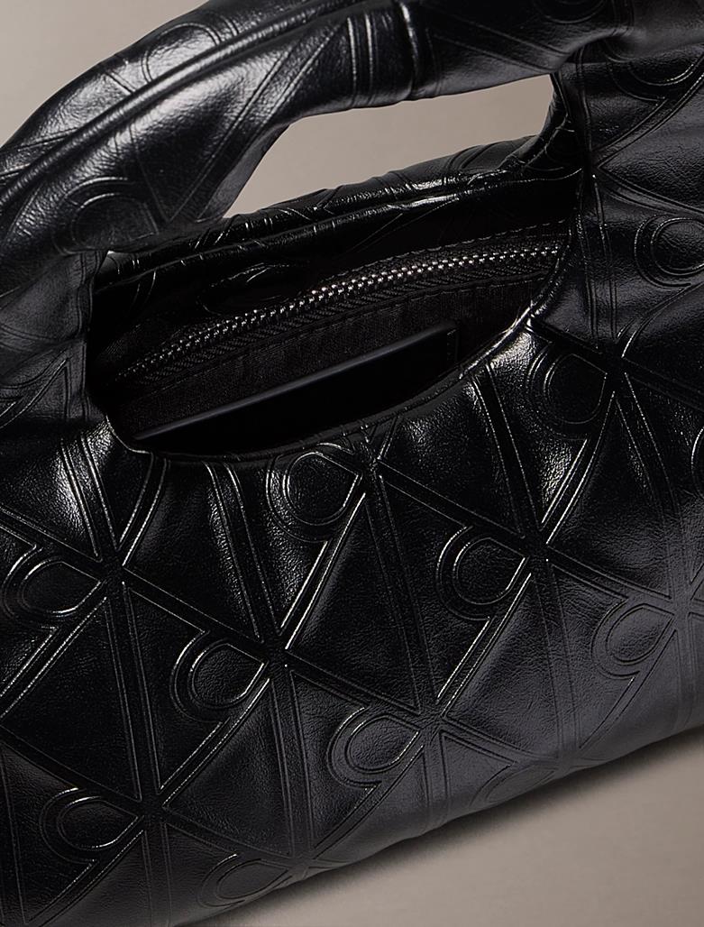 Calvin Klein Calvin Klein Kadın Logolu Fermuarlı Deri Günlük Kullanım Siyah Omuz Çantası LV04F3200G-001