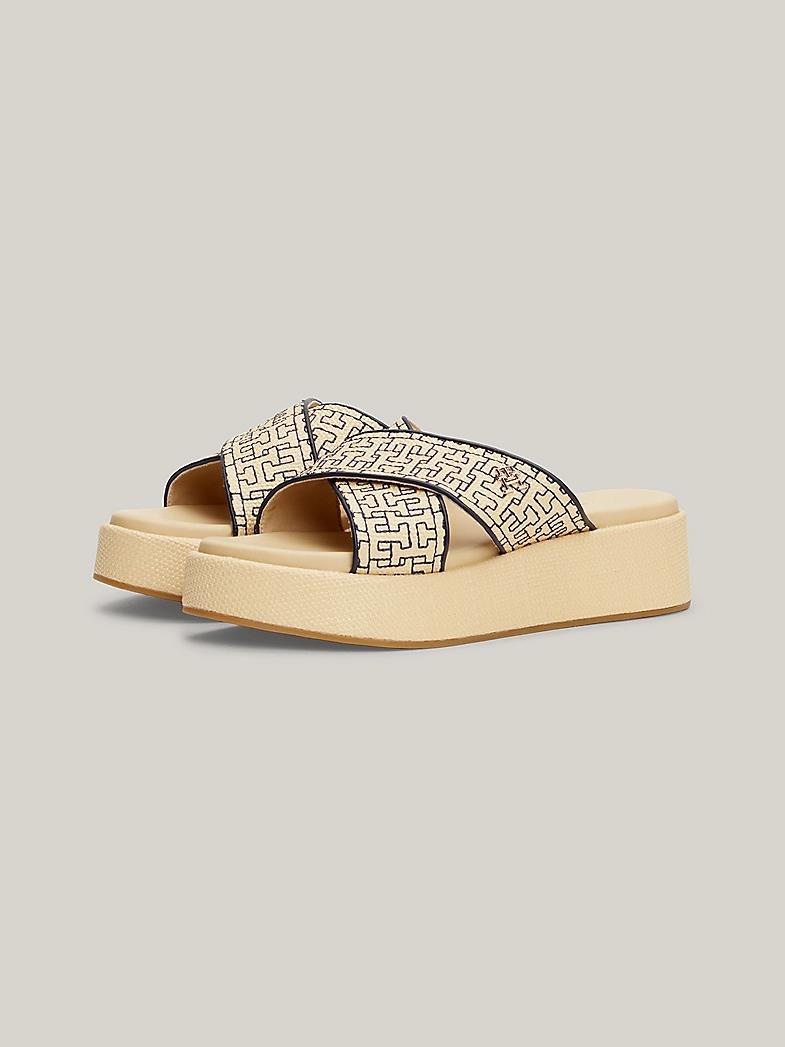 Calvin Klein Calvin Kleın Kadın Logolu Rahat Günlük Bej Sandalet FW0FW07895-0F4
