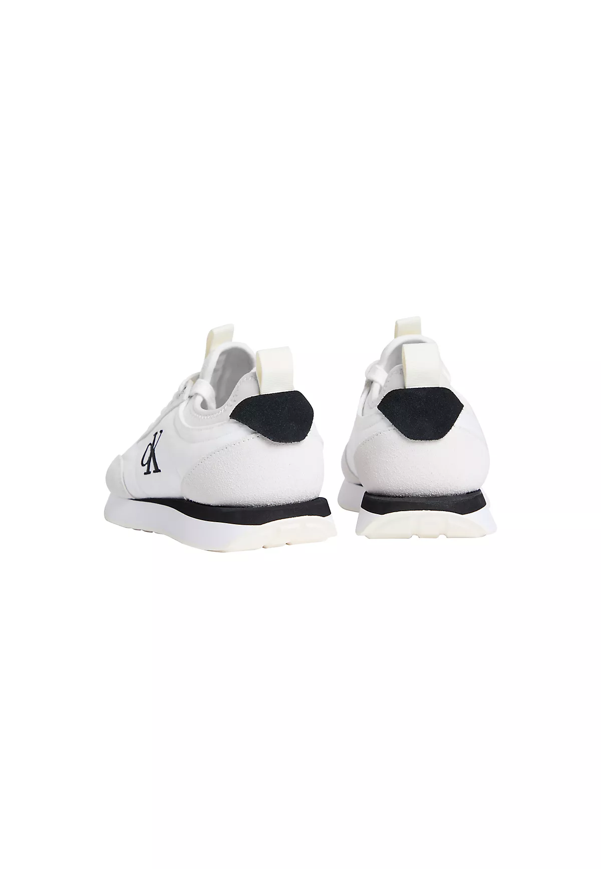 Calvin Klein Calvin Klein Kadın Logolu Süet Detaylı CK Desenli Bağlamalı Rahat Taban Beyaz Sneaker YW0YW02060-05V