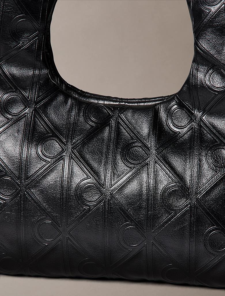 Calvin Klein Calvin Klein Kadın Logolu Fermuarlı Deri Günlük Kullanım Siyah Omuz Çantası LV04F3200G-001