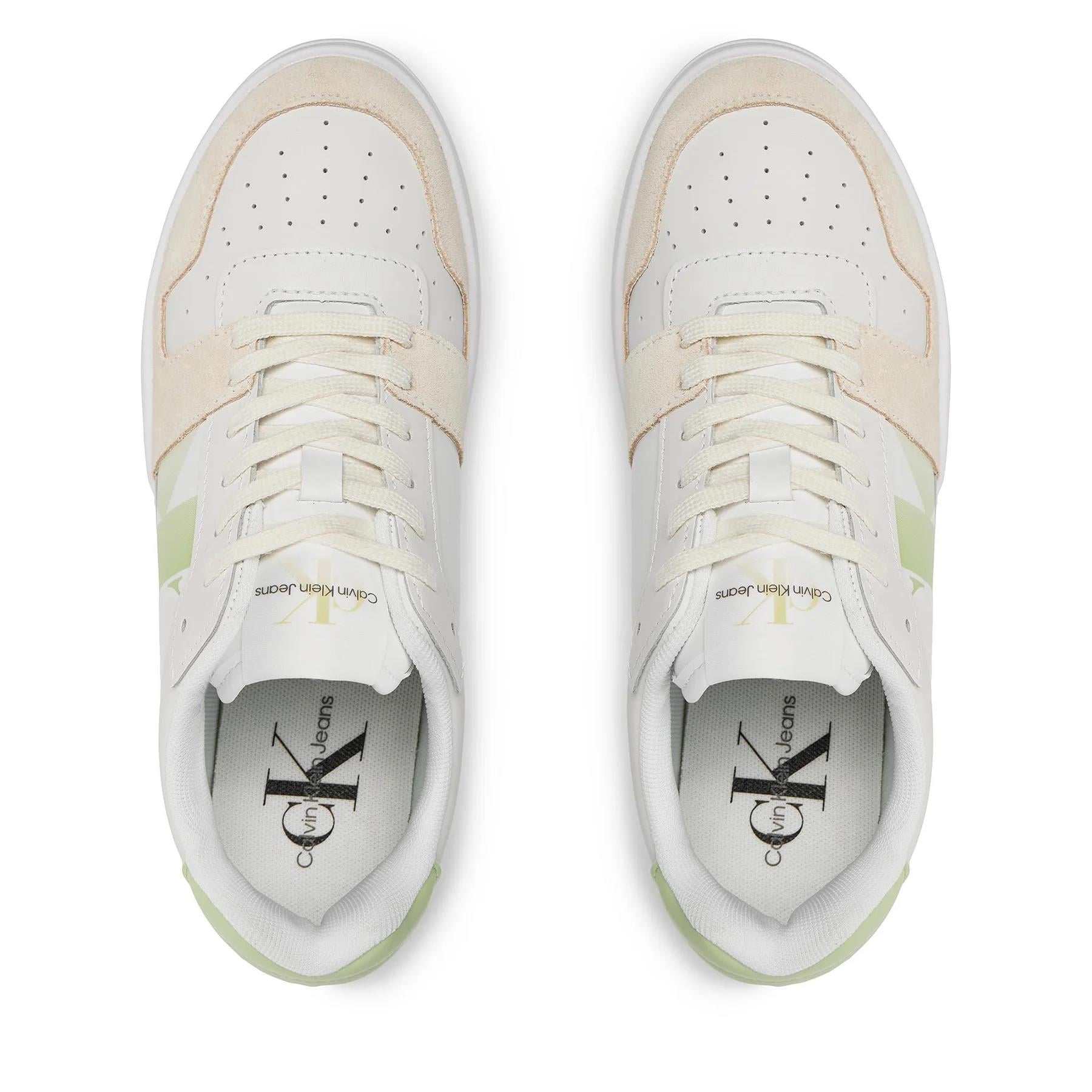 Calvin Klein Calvin Kleın Kadın Marka Logolu Bağcıklı Kaydırmaz Tabanlı Günlük Beyaz1 Sneaker YW0YW01308-02U