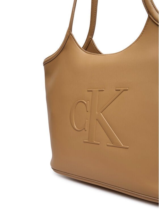 Calvin Klein Calvin Klein Kadın Marka Logolu Düz Deri Kısa Askılı Kahverengi1 Çanta LV04F3562G-RAJ