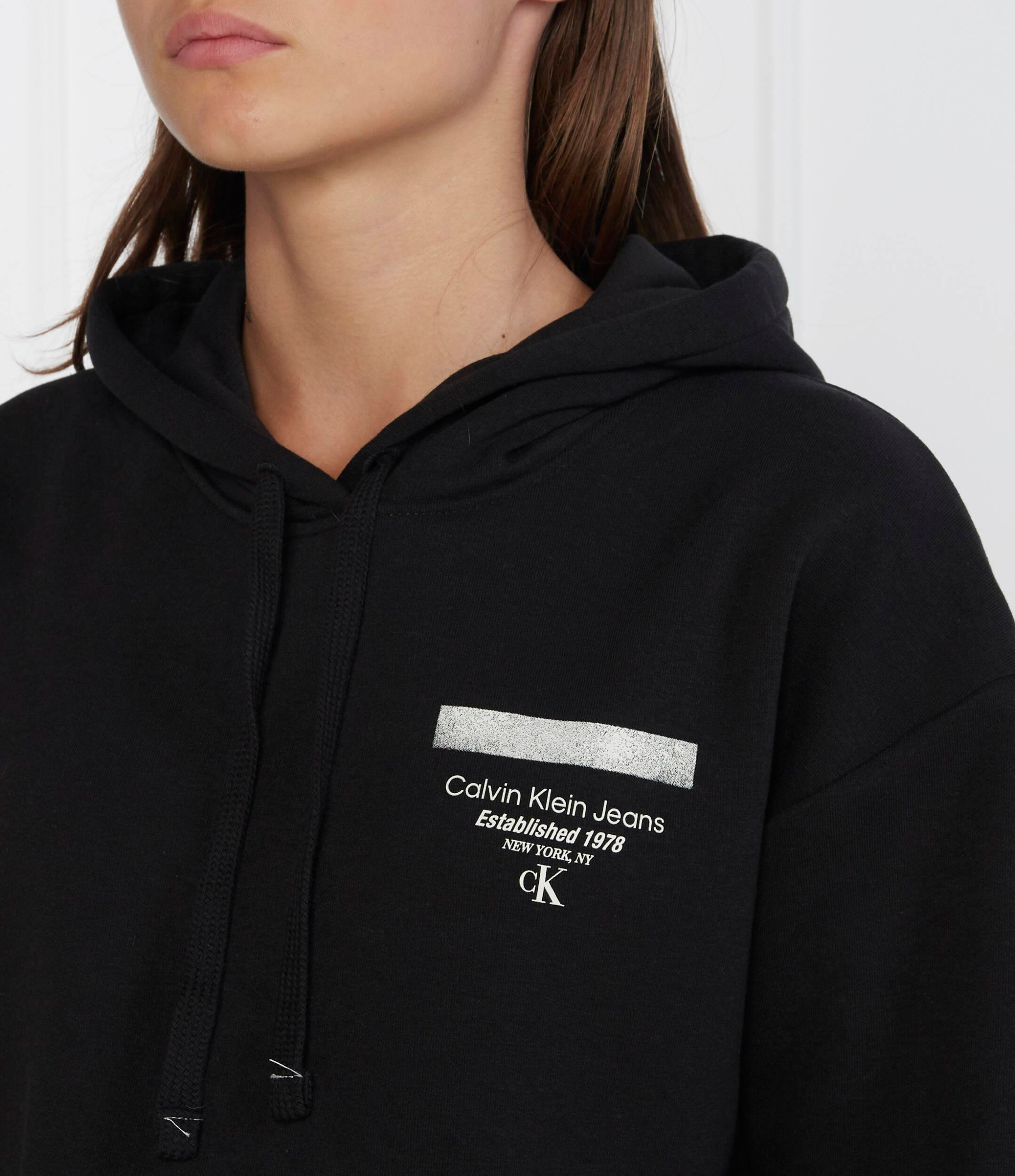 Calvin Klein Calvin Kleın Kadın Marka Logolu Uzun Kollu Rahat Siyah Sweatshirt J20J221945-BEH