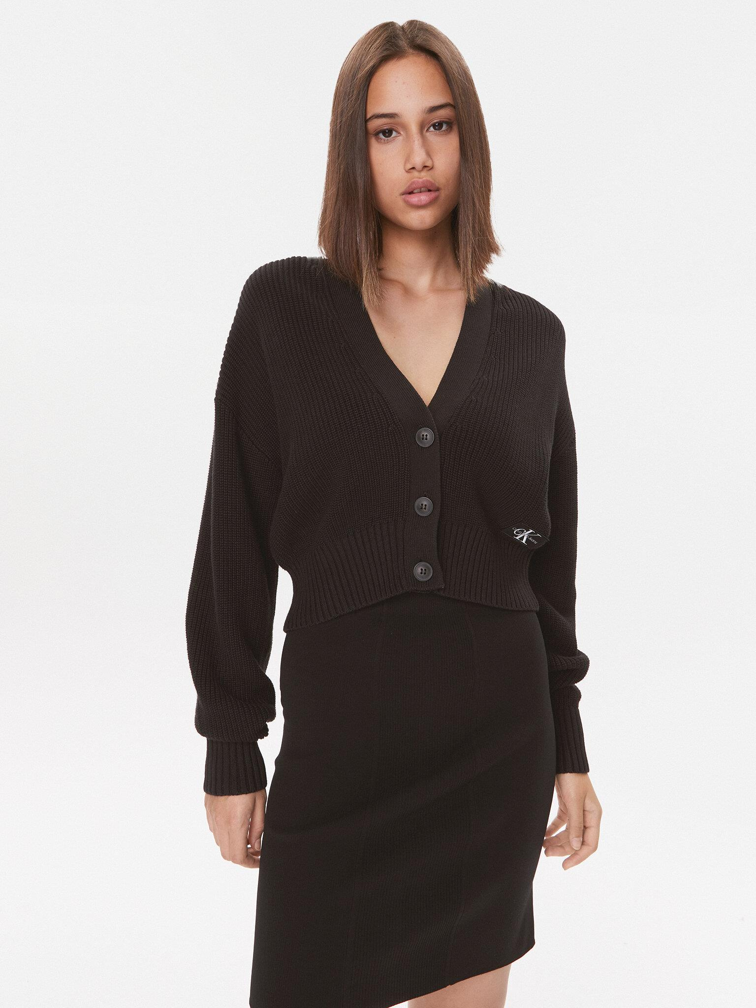 Calvin Klein Calvin Kleın Kadın Marka Logolu Uzun Kollu Rahat Siyah Kazak J20J221973-LCE