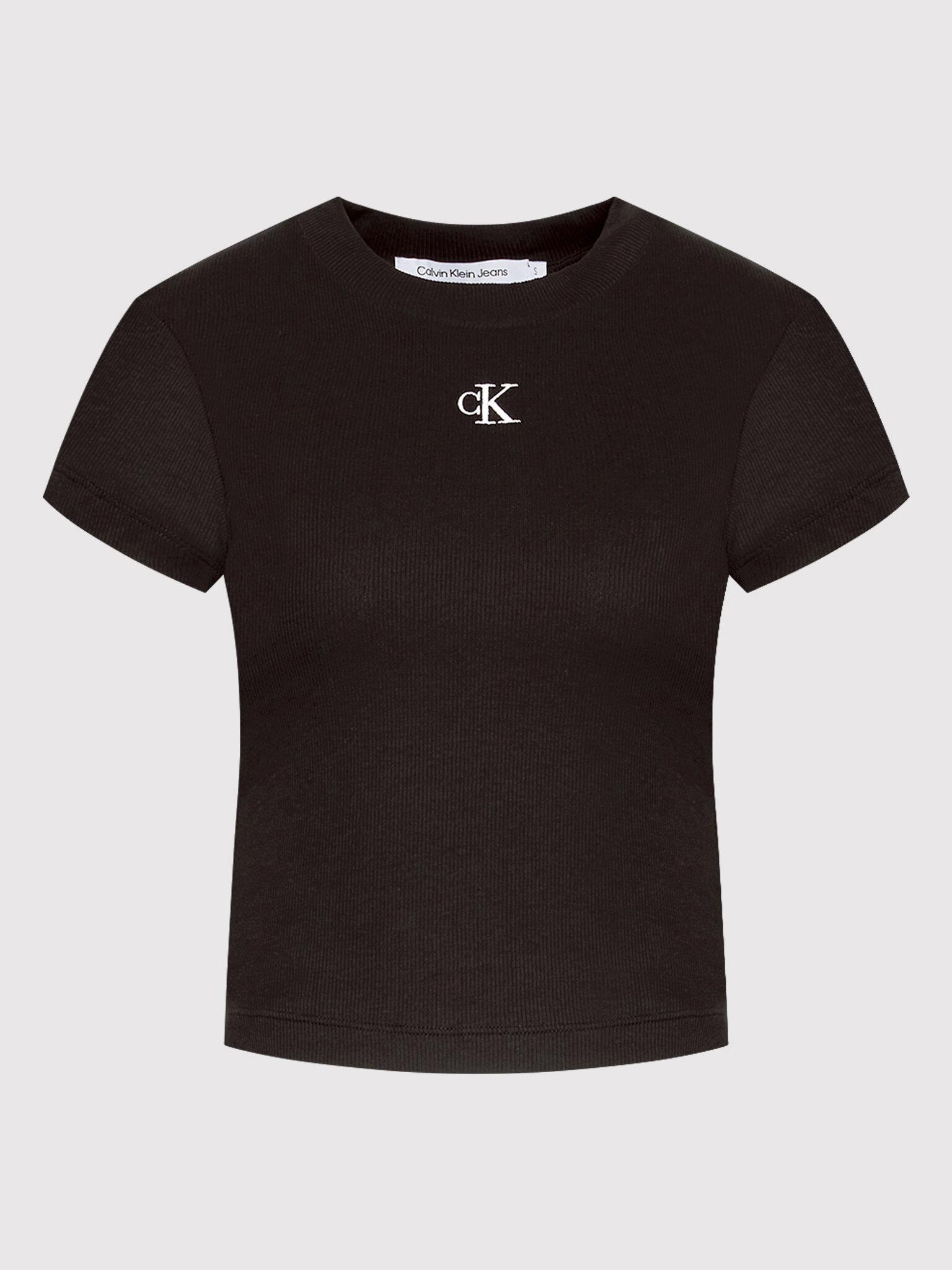 Calvin Klein Calvin Kleın Kadın Marka Logolu Kısa Kol Yuvarlak Yaka Siyah T-Shirt J20J218337-BEH