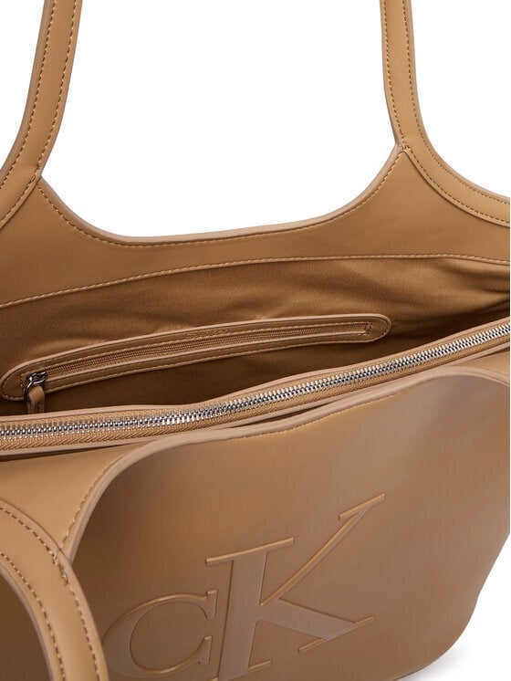 Calvin Klein Calvin Klein Kadın Marka Logolu Düz Deri Kısa Askılı Kahverengi1 Çanta LV04F3562G-RAJ