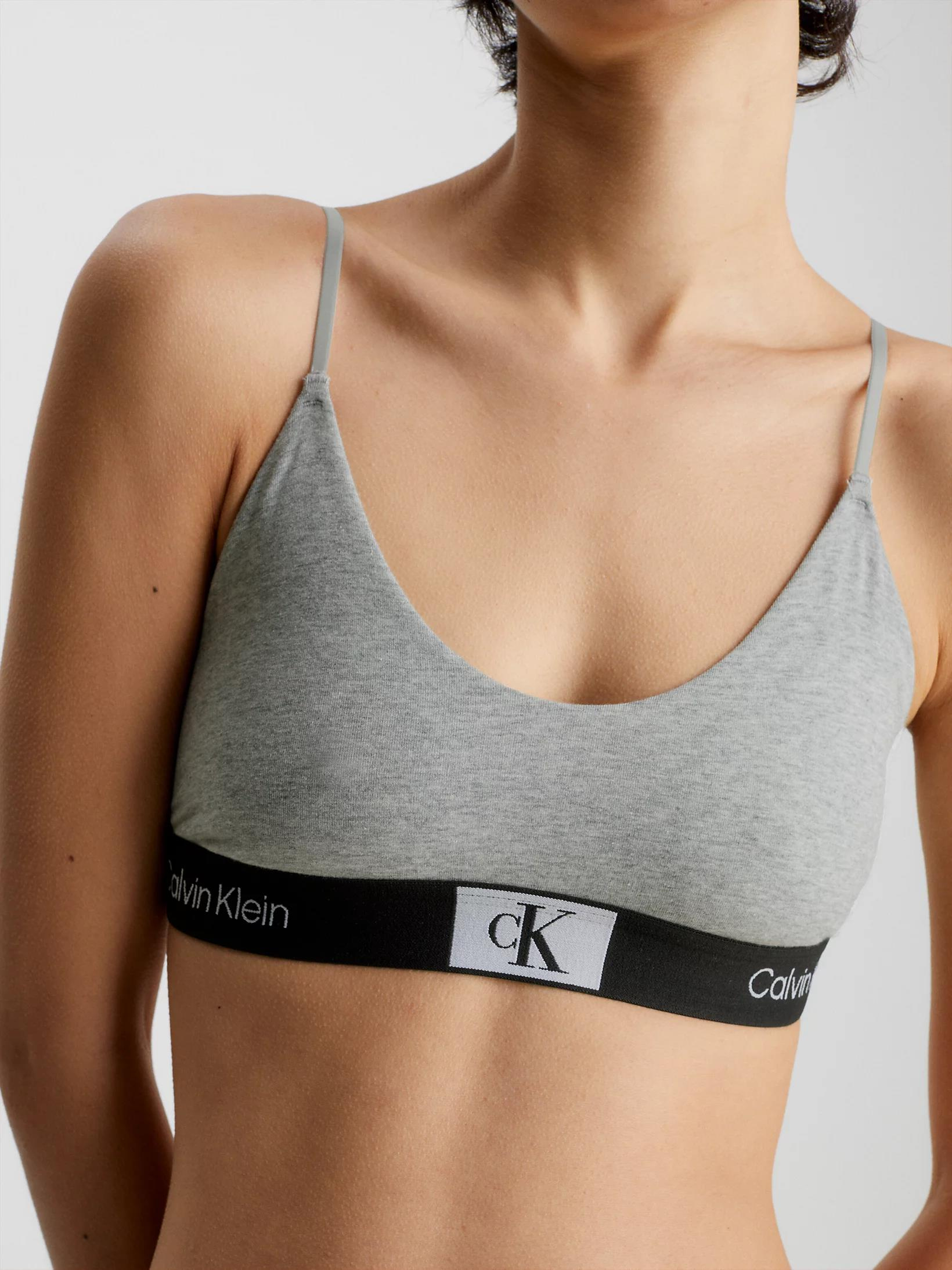 Calvin Klein Calvin Kleın Kadın Marka Logolu Askılı Spor Giyim Günlük Gri Büstiyer 000QF7216E-P7A