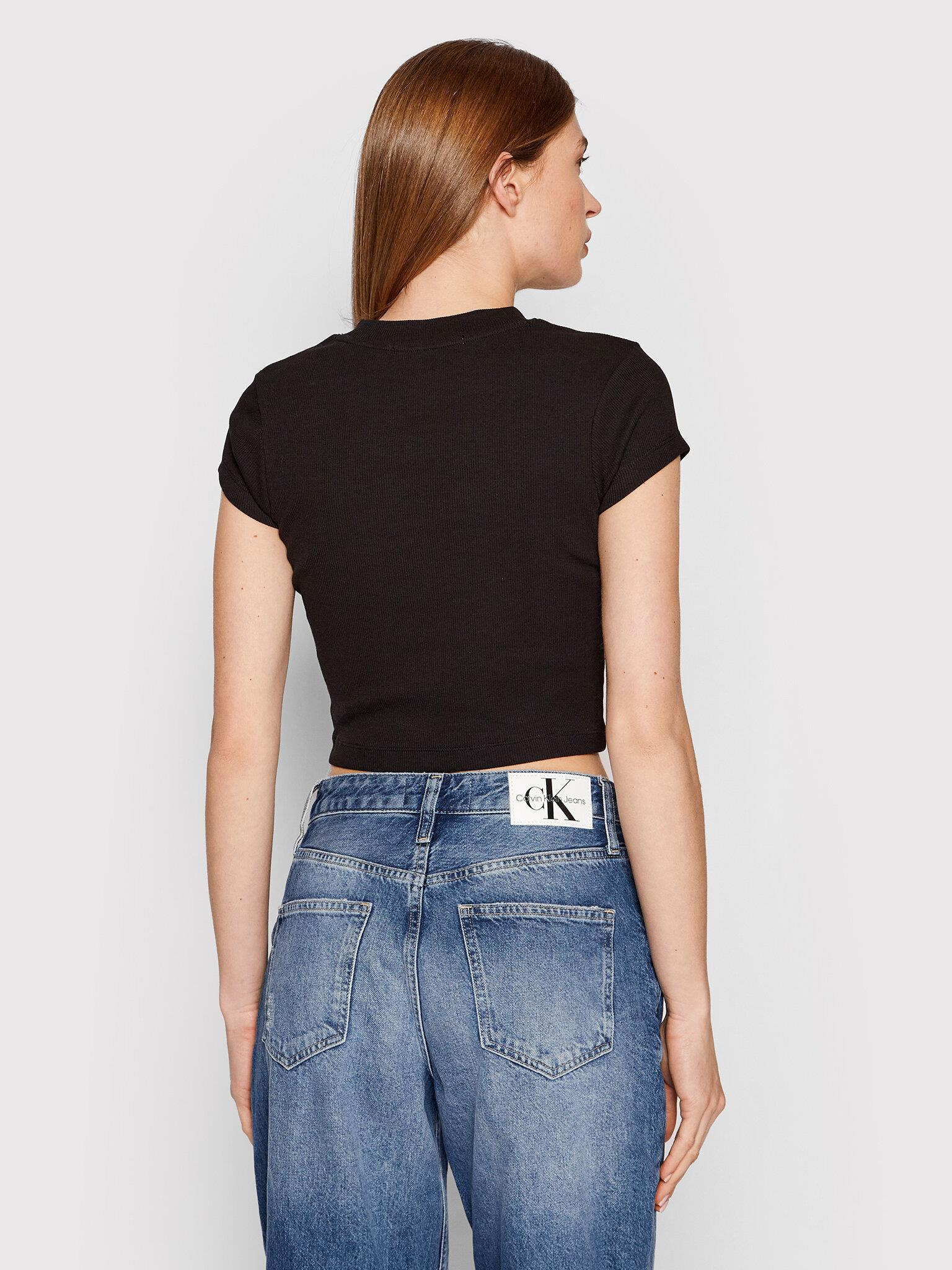 Calvin Klein Calvin Kleın Kadın Marka Logolu Kısa Kol Yuvarlak Yaka Siyah T-Shirt J20J218337-BEH
