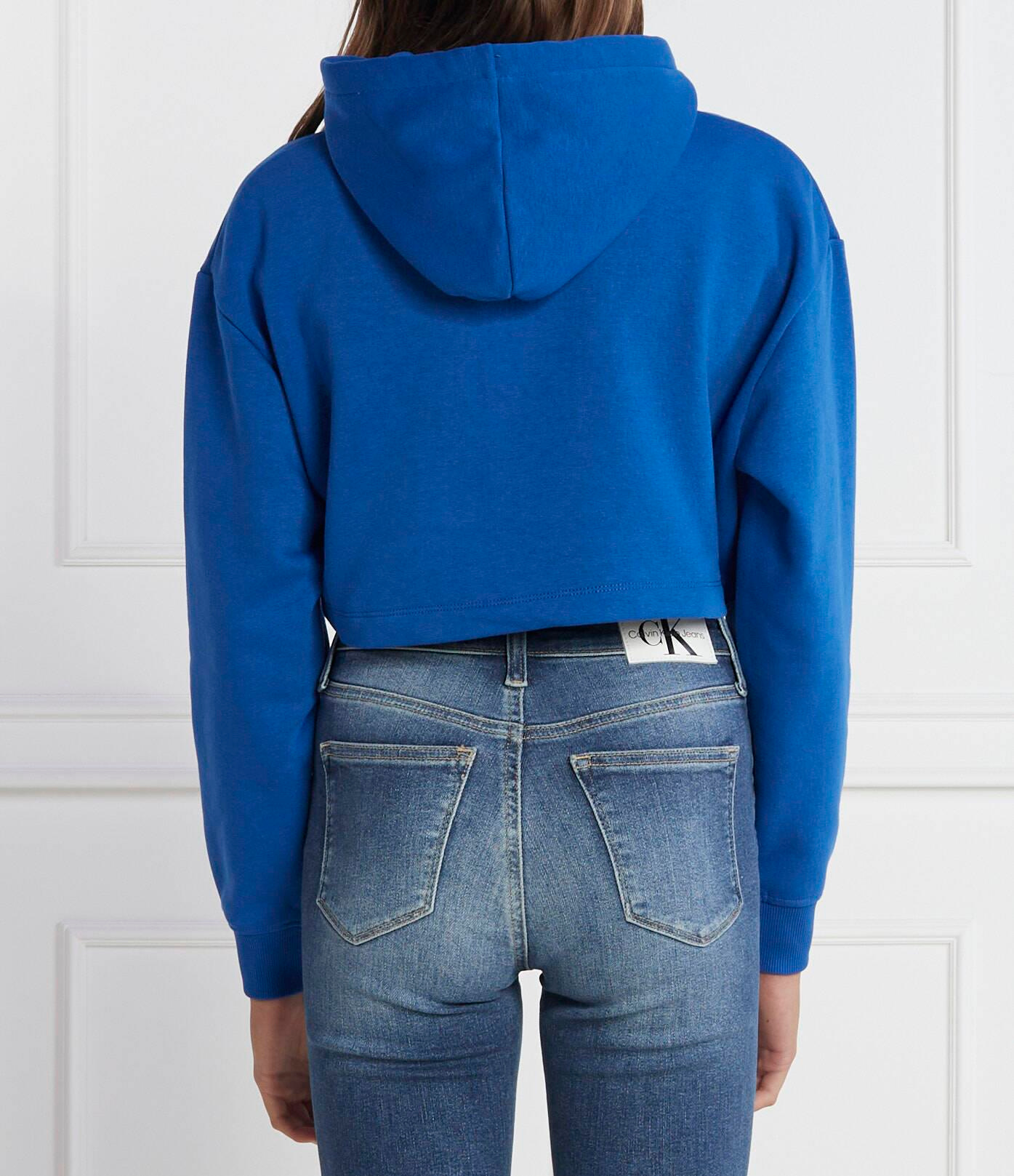 Calvin Klein Calvin Kleın Kadın Marka Logolu Uzun Kollu Rahat Mavi Sweatshirt J20J221945-C6X