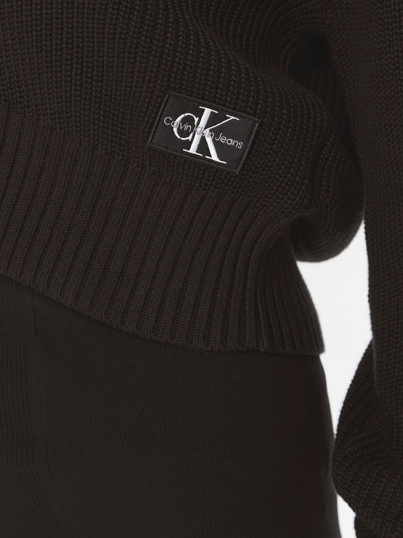 Calvin Klein Calvin Kleın Kadın Marka Logolu Uzun Kollu Rahat Siyah Kazak J20J221973-LCE