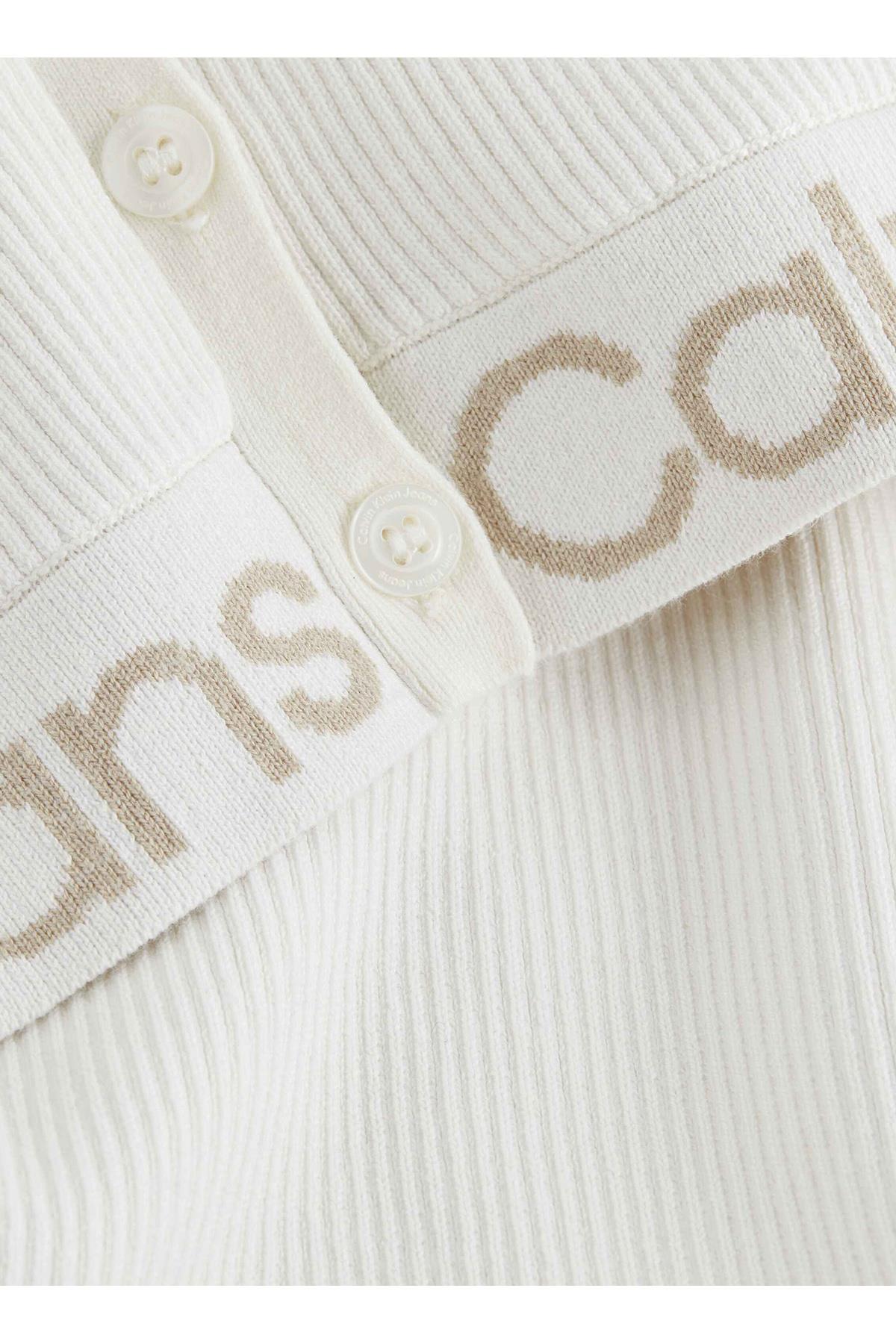 Calvin Klein Calvin Kleın Kadın Marka Logolu Uzun Kollu Rahat Bej Kazak J20J221961-YBI