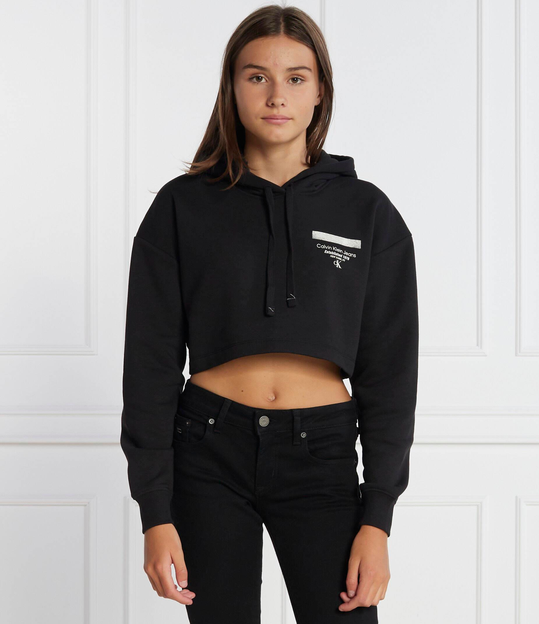 Calvin Klein Calvin Kleın Kadın Marka Logolu Uzun Kollu Rahat Siyah Sweatshirt J20J221945-BEH