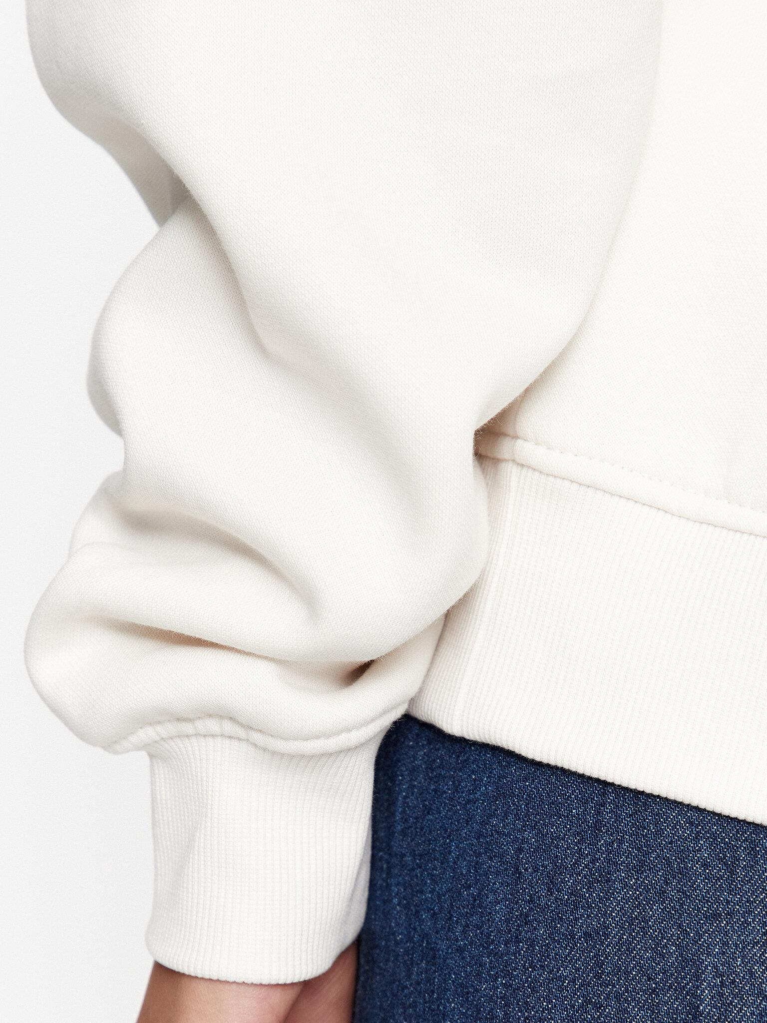 Calvin Klein Calvin Kleın Kadın Marka Logolu Uzun Kollu Rahat Beyaz Sweatshirt J20J222346-YBI